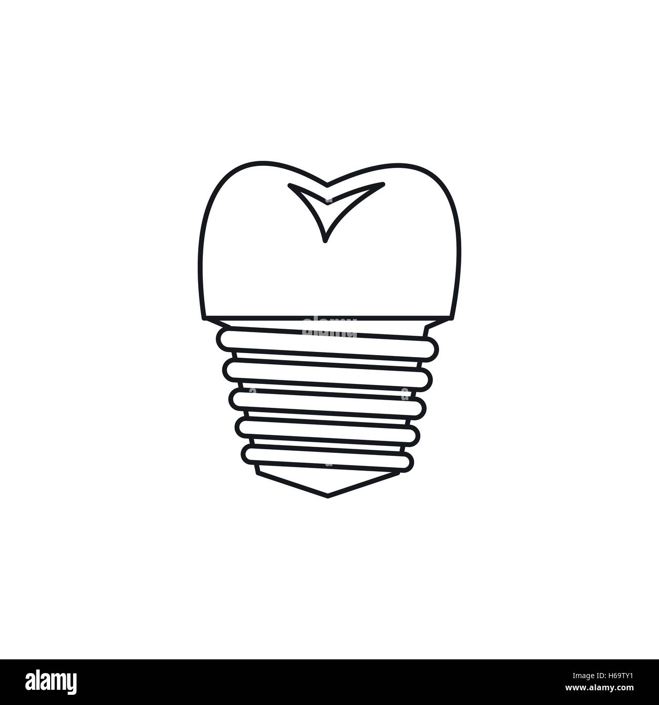Tooth implant icon, outline style Stock Vector Image & Art - Alamy