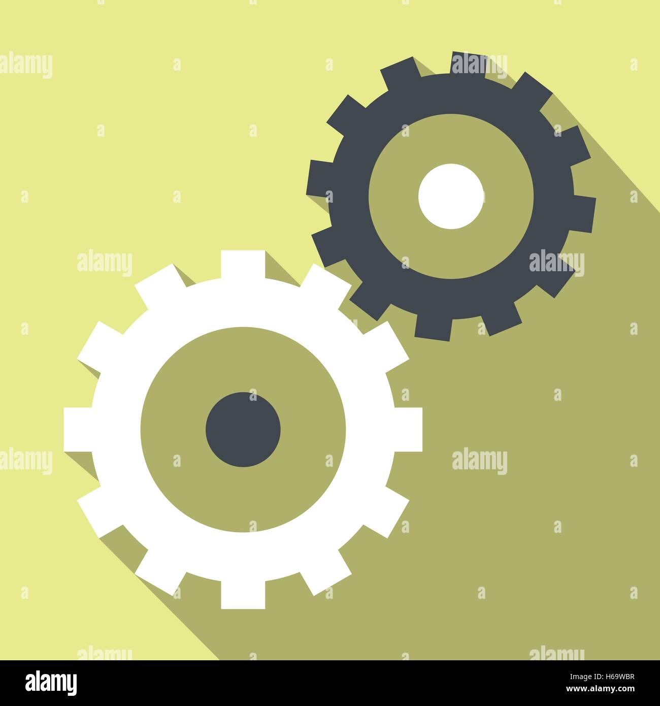 Gear wheels flat icon Stock Vector Image & Art - Alamy