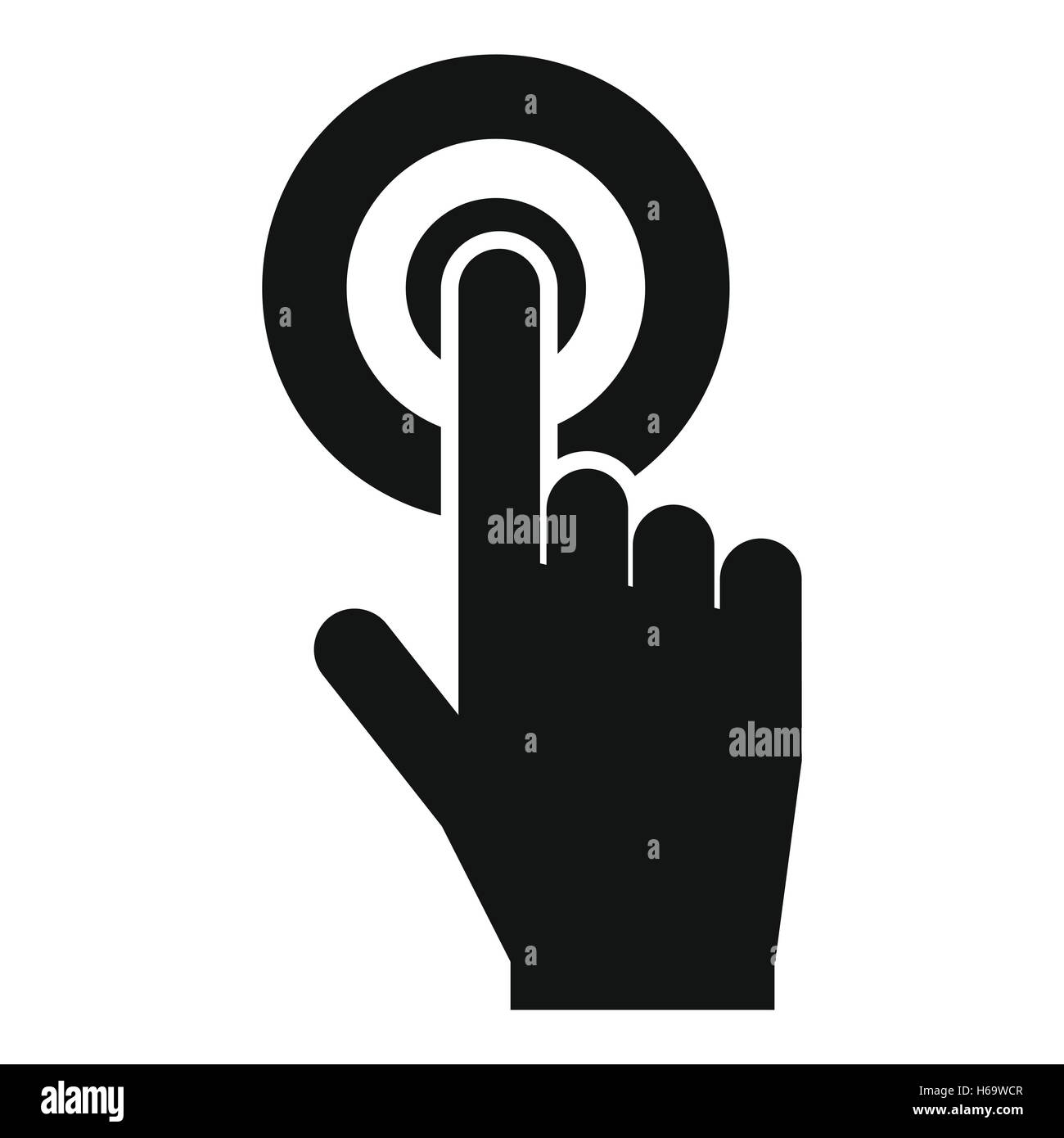 Click hand black simple icon Stock Vector