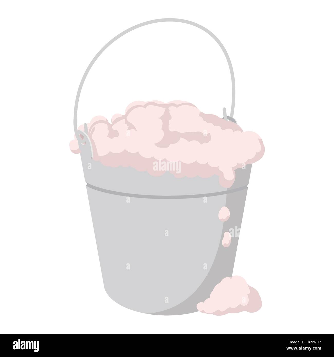 Bucket With Foamy Water Cartoon Icon Stock Vector Art Illustration Vector Image 124378163 Alamy