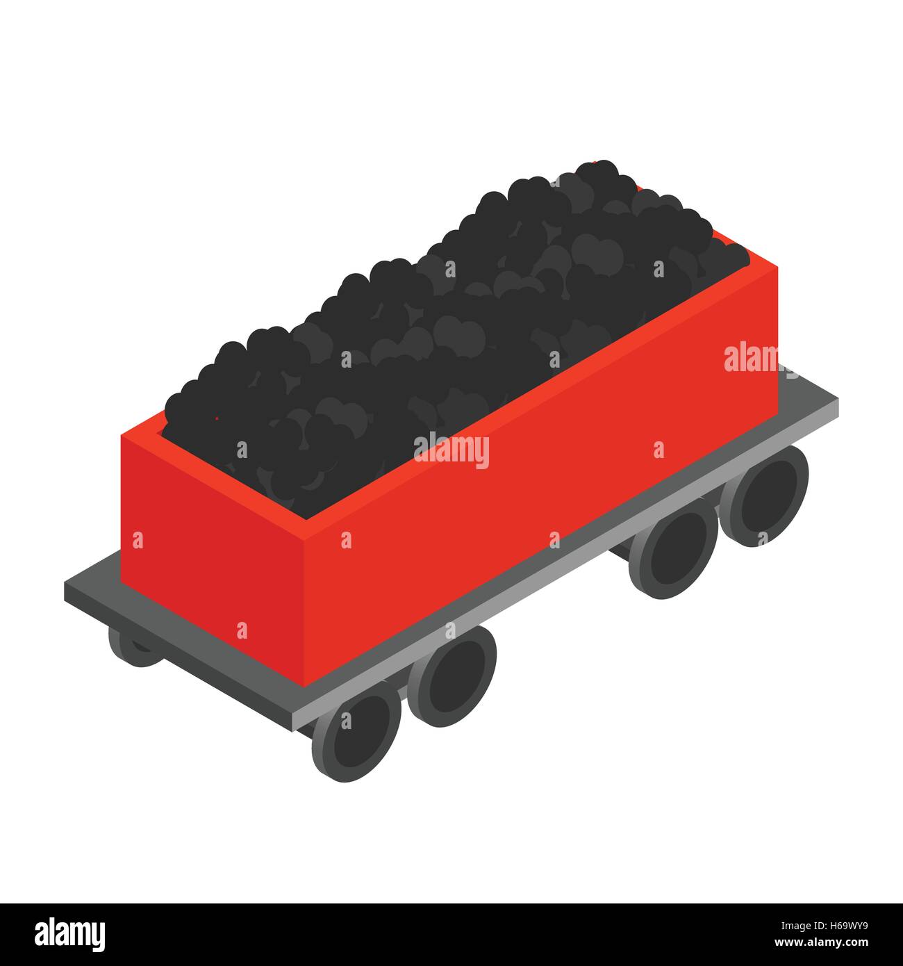 Wagon with coal 3d isometric icon Stock Vector Image & Art - Alamy