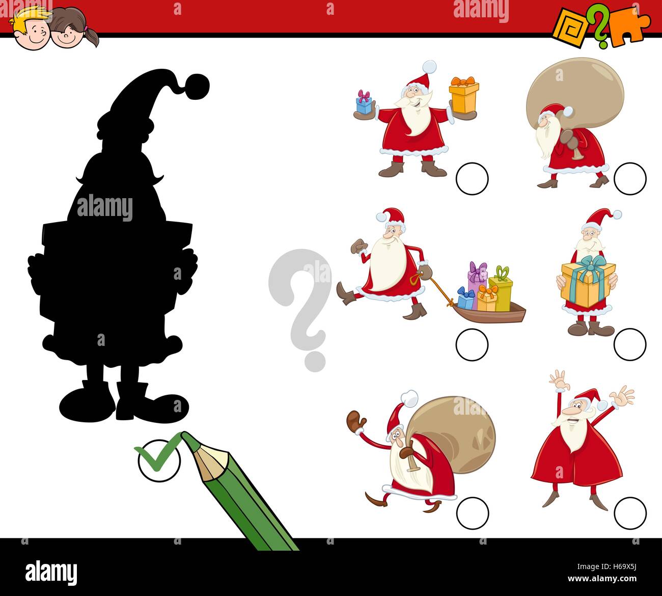 Cartoon Illustration of Educational Shadow Activity Game for Children ...