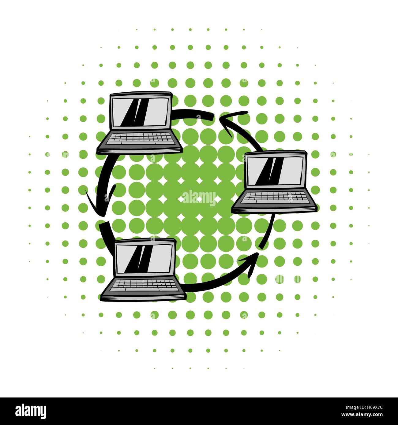 Exchange of data between three computers icon Stock Vector Image & Art ...
