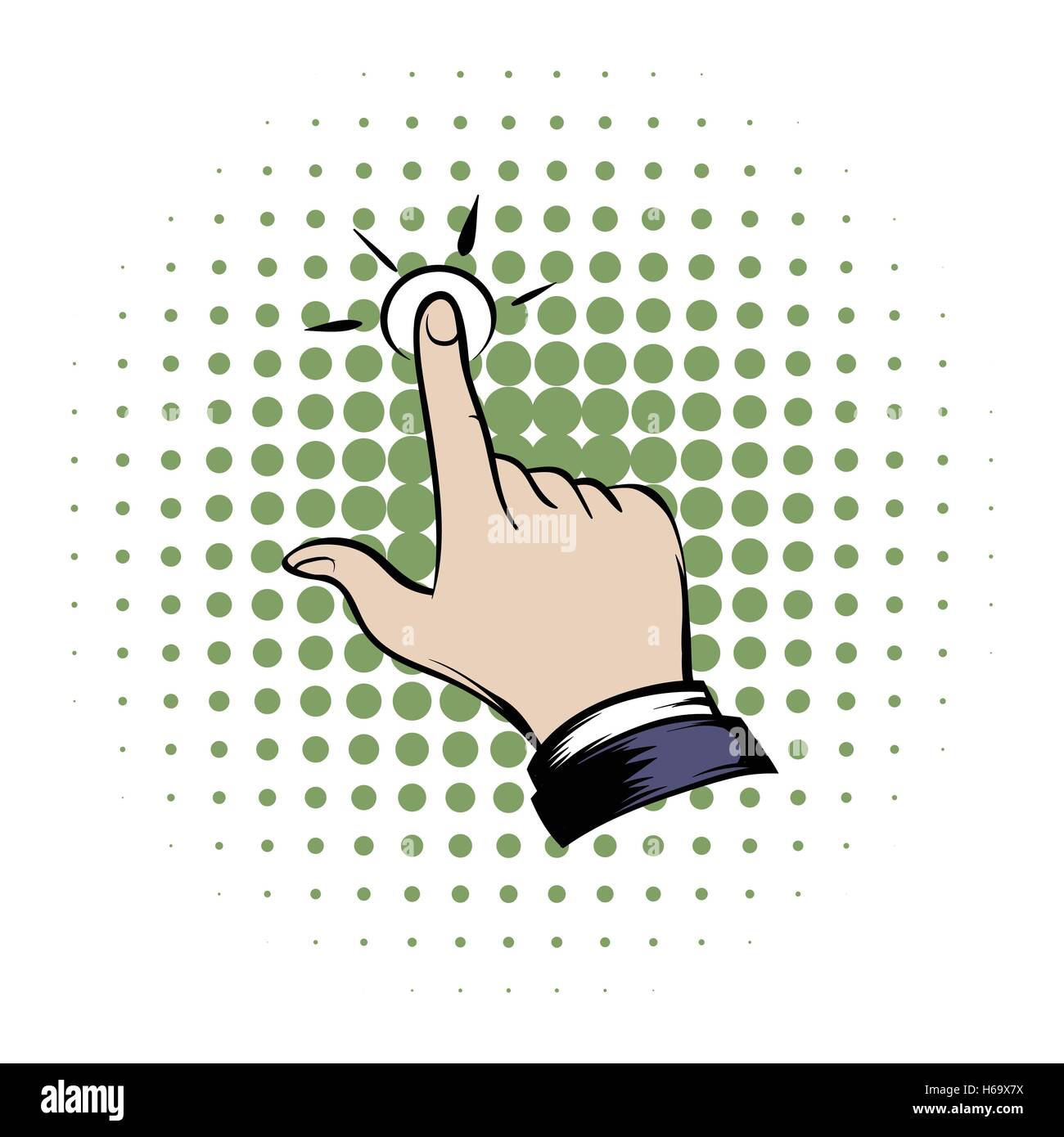Click hand comics icon Stock Vector