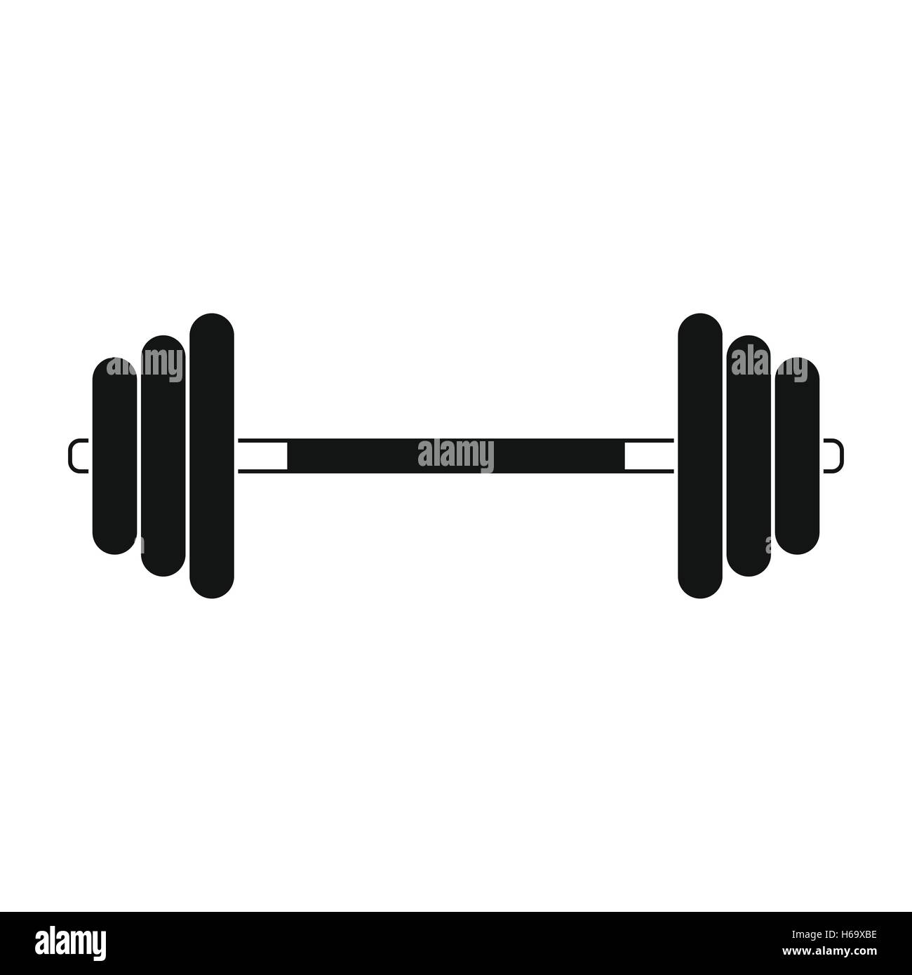 Barbell black simple icon Stock Vector Image & Art Alamy