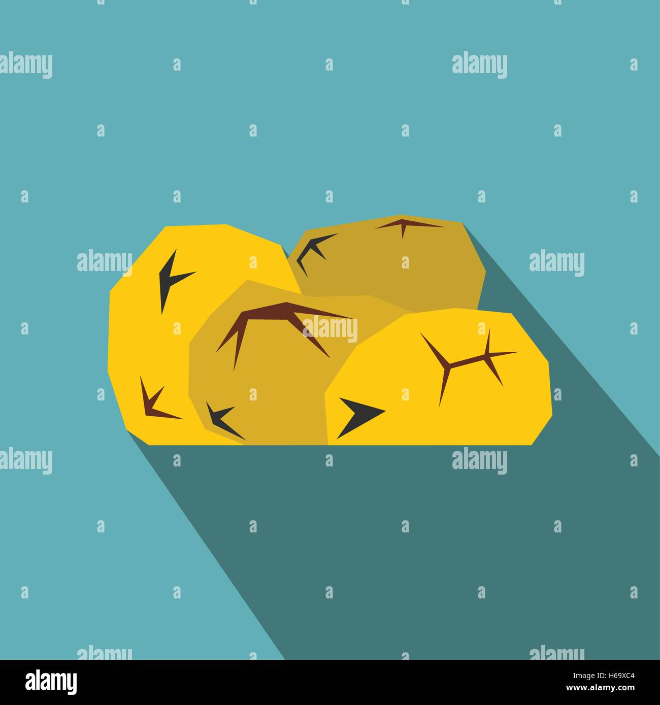 Gold nuggets flat icon Stock Vector Image & Art Alamy