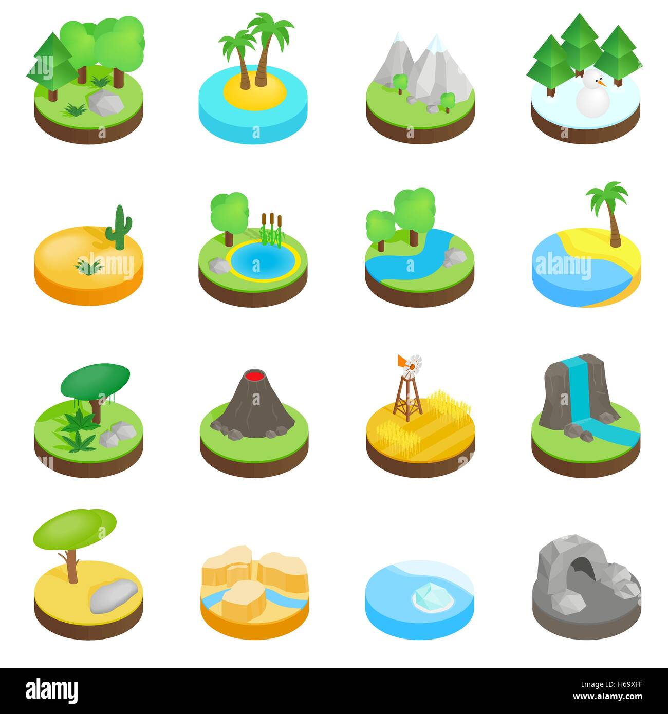 Landscape isometric 3d icons Stock Vector Image & Art - Alamy