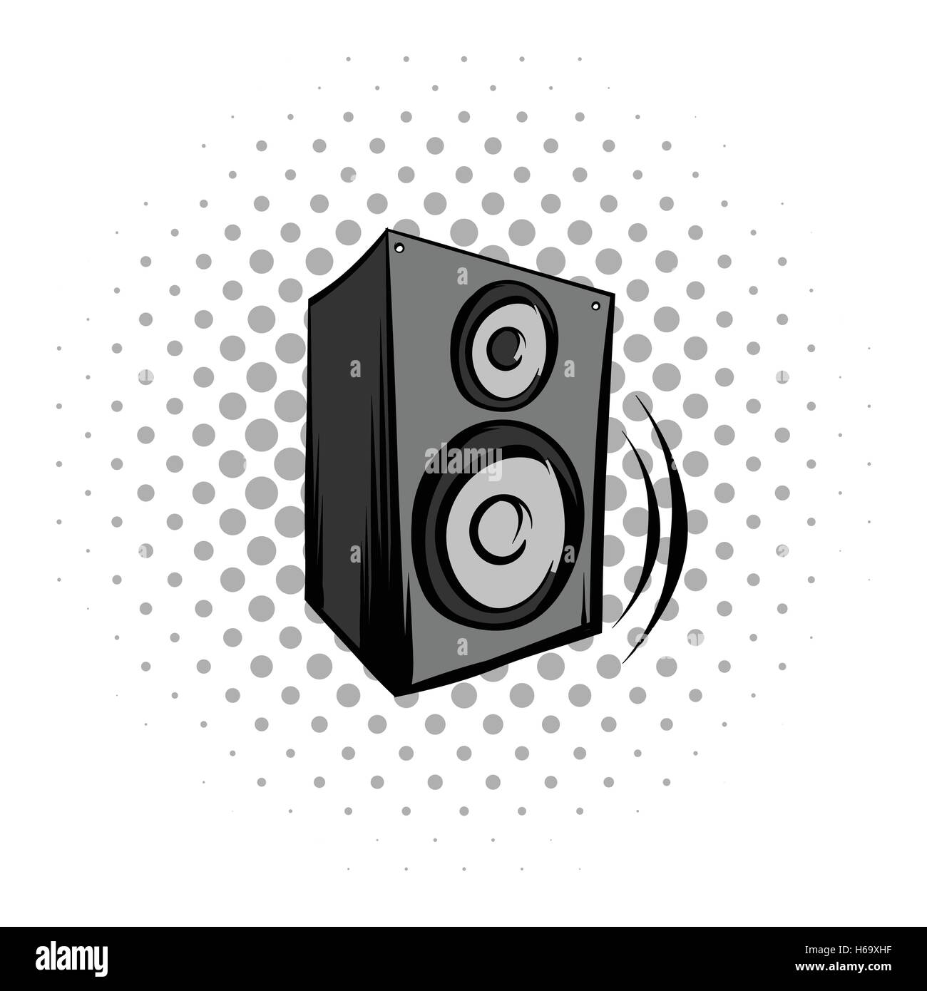 Audio speaker comics icon Stock Vector