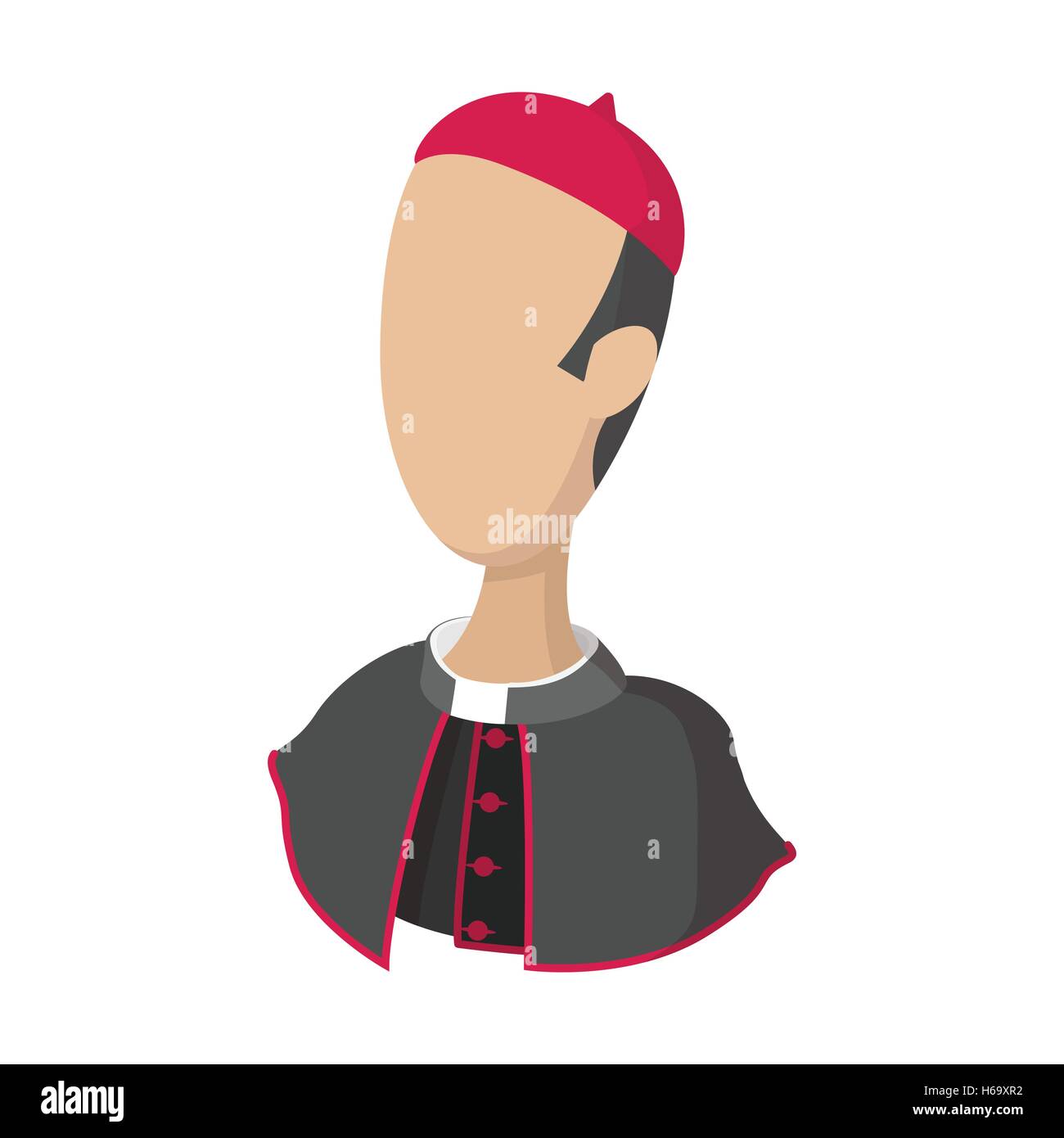 Cardinal, catholic priest cartoon icon Stock Vector