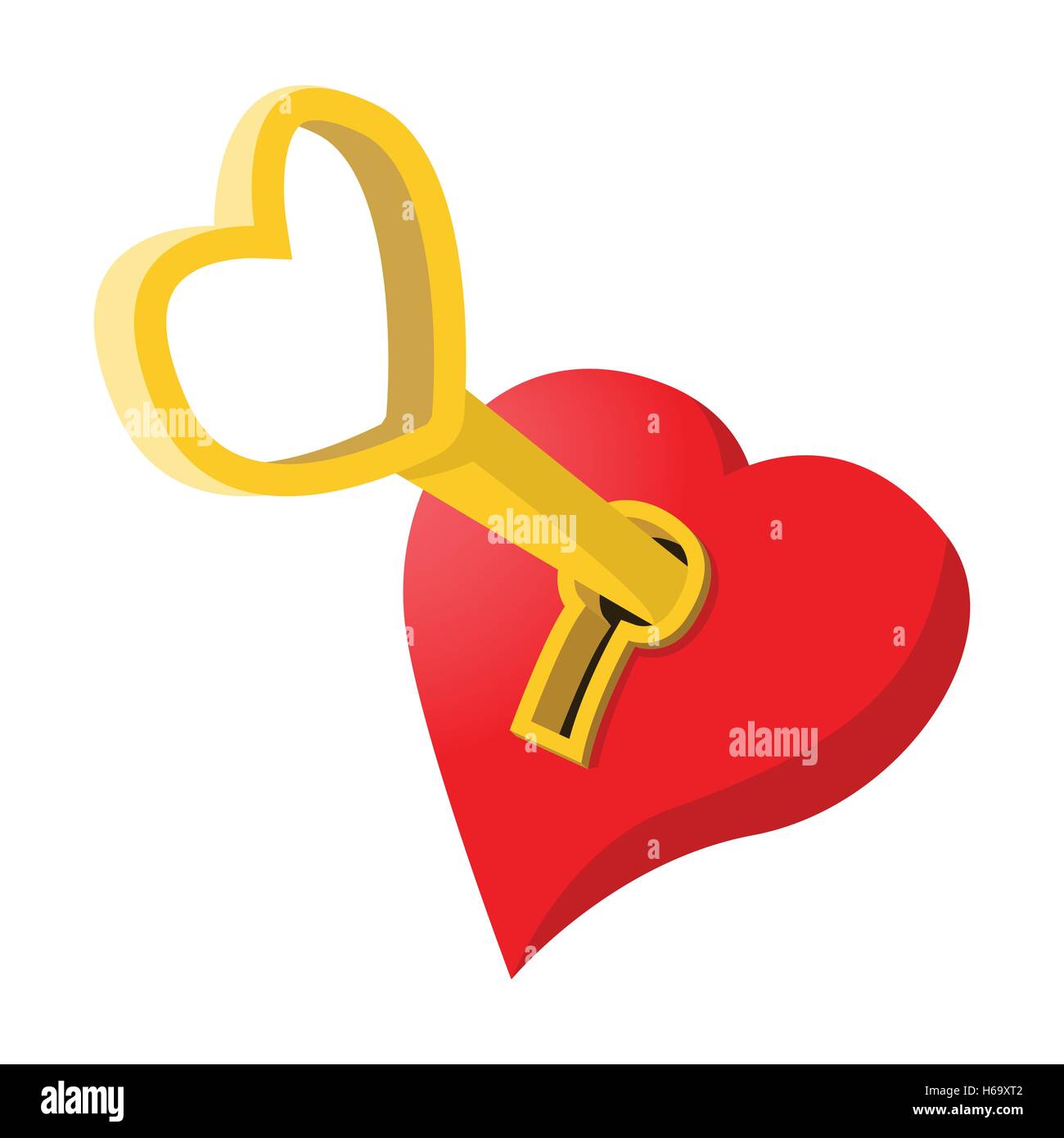 Heart-shaped padlock with key cartoon icon Stock Vector Image & Art - Alamy