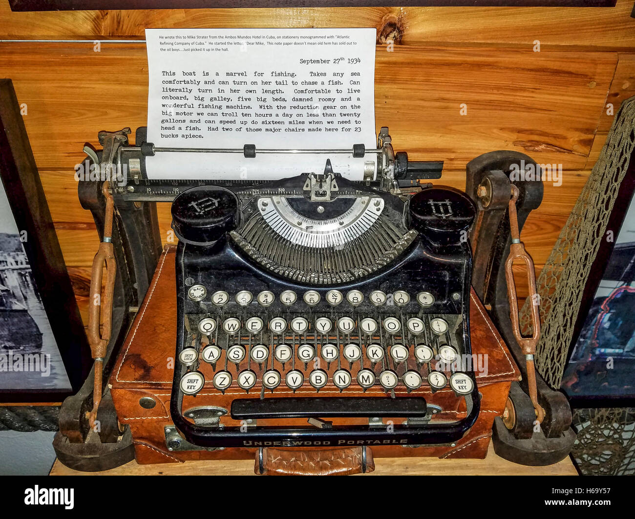 Ernest Hemingway's typewriter, now on display in his former home which