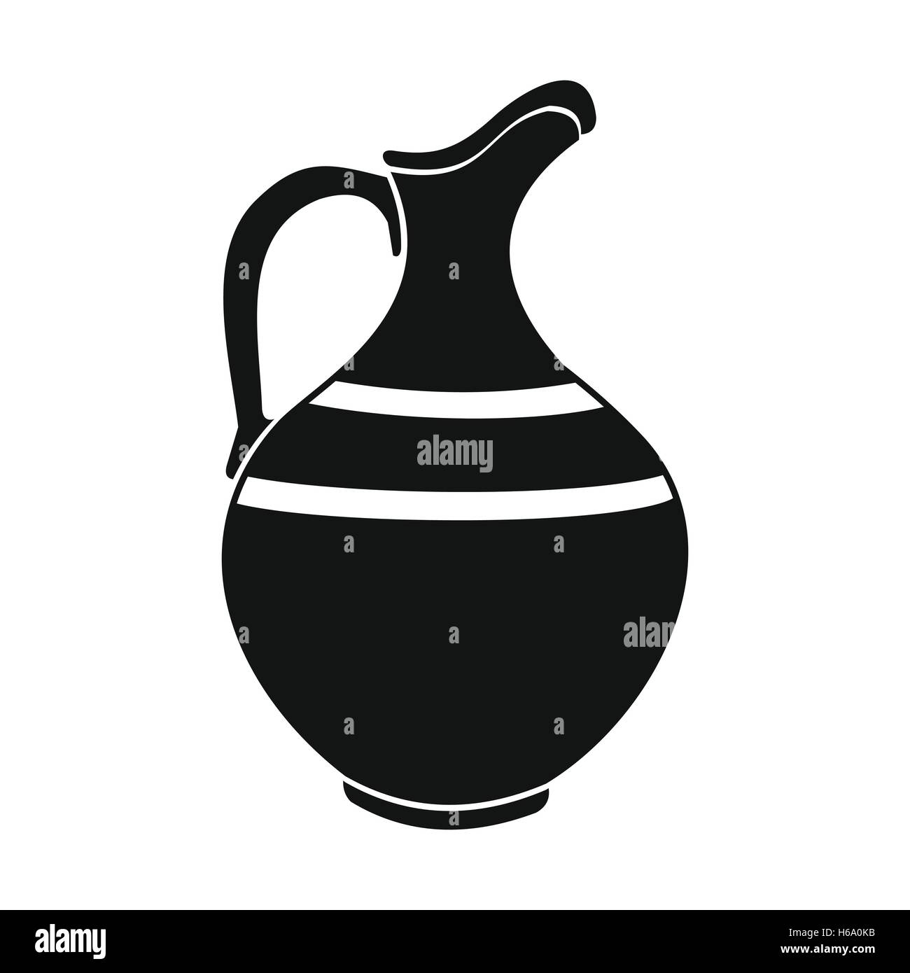 Ceramic jug black simple icon Stock Vector