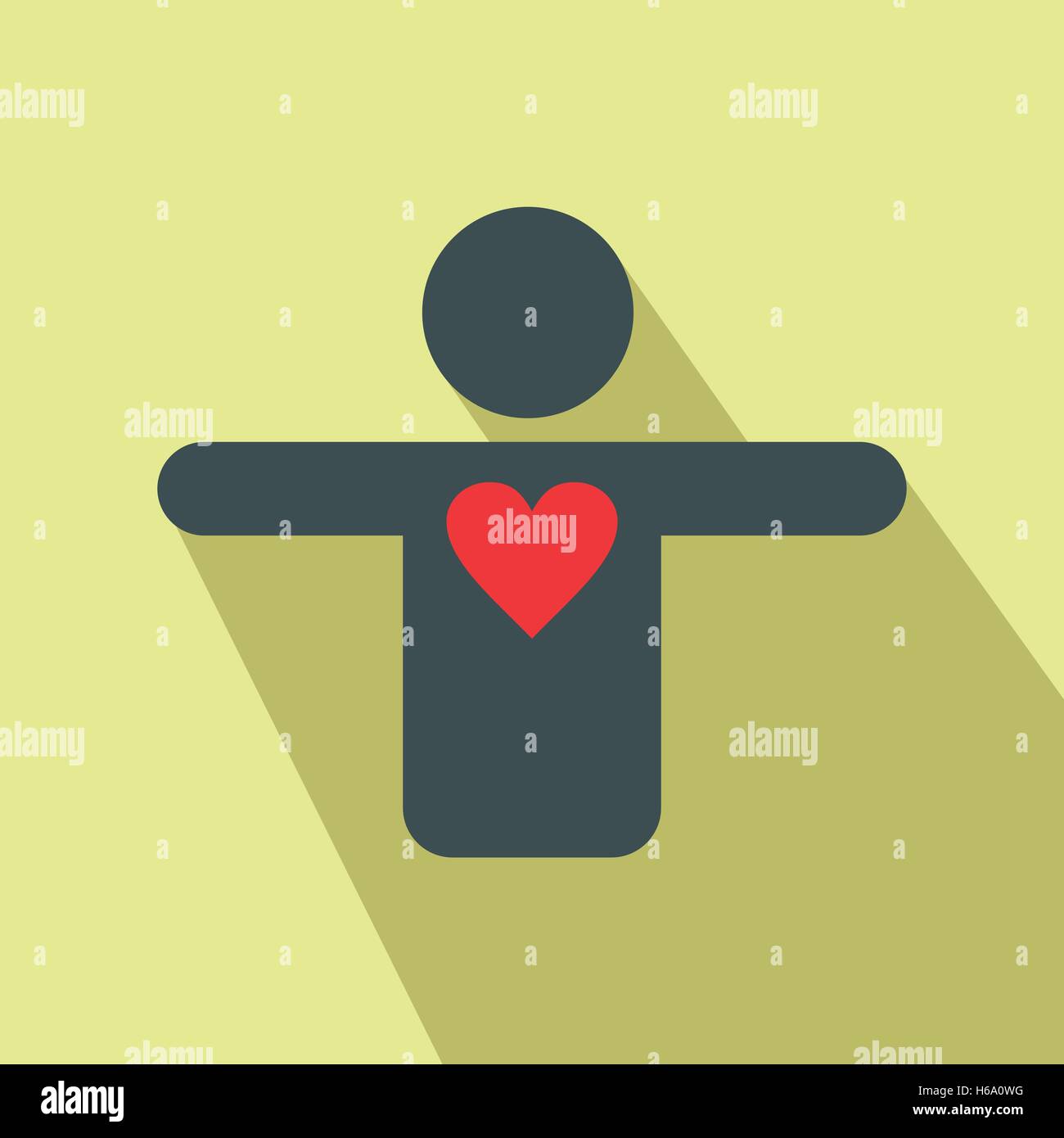 Silhouette of a man with a heart flat icon Stock Vector Image & Art - Alamy