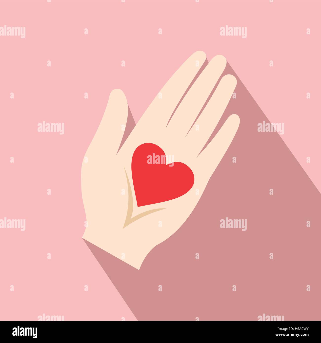 Heart in a hand flat icon Stock Vector Image & Art - Alamy