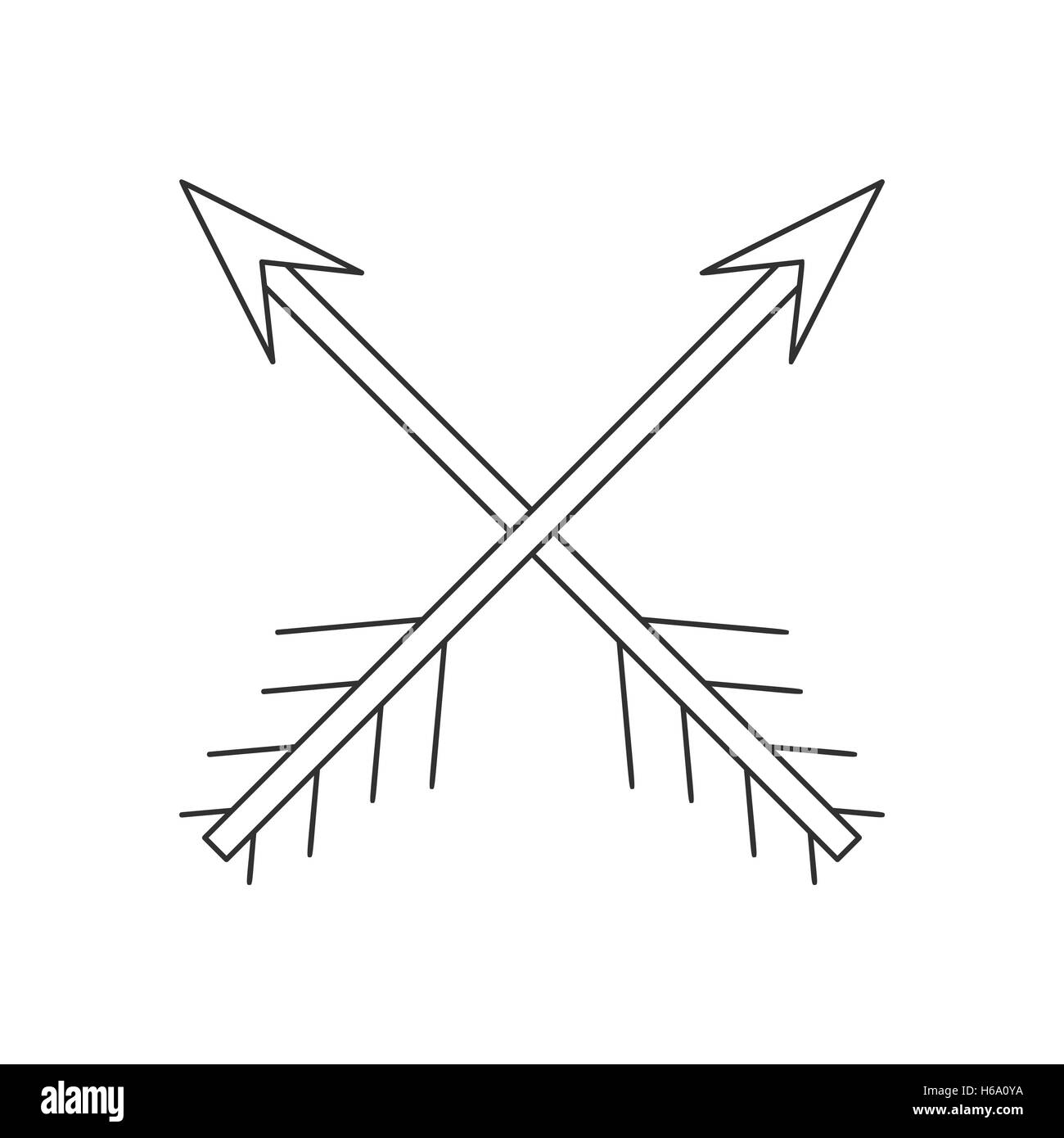 Cross arrows thin line icon Stock Vector Image & Art - Alamy