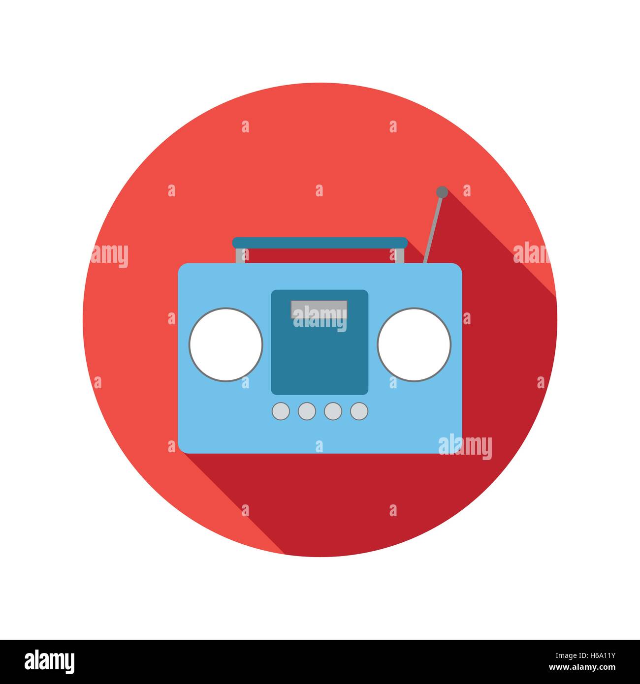 Boom box or radio cassette tape player flat icon Stock Vector Image ...
