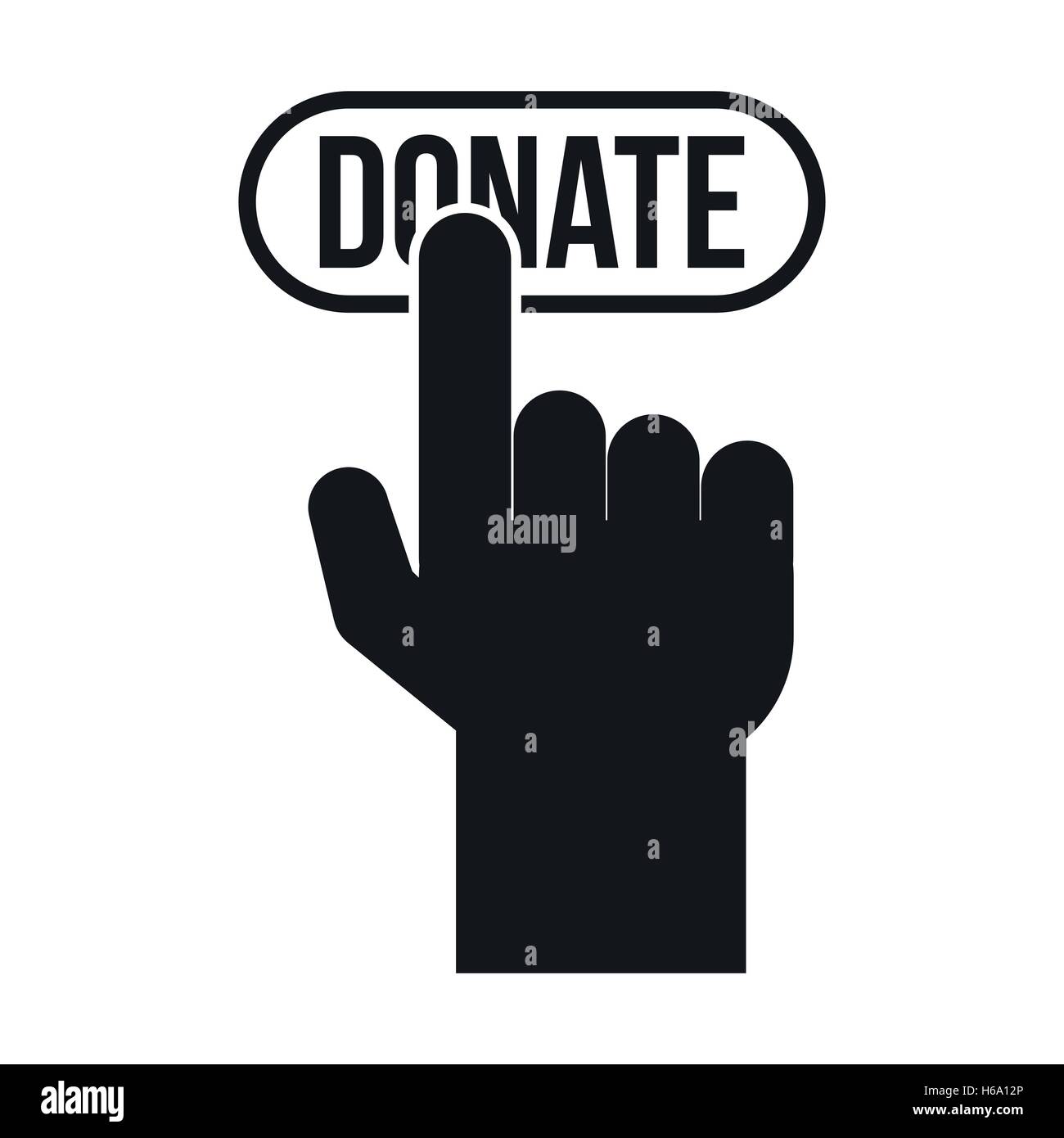 Hand on donate button Stock Vector Images - Alamy