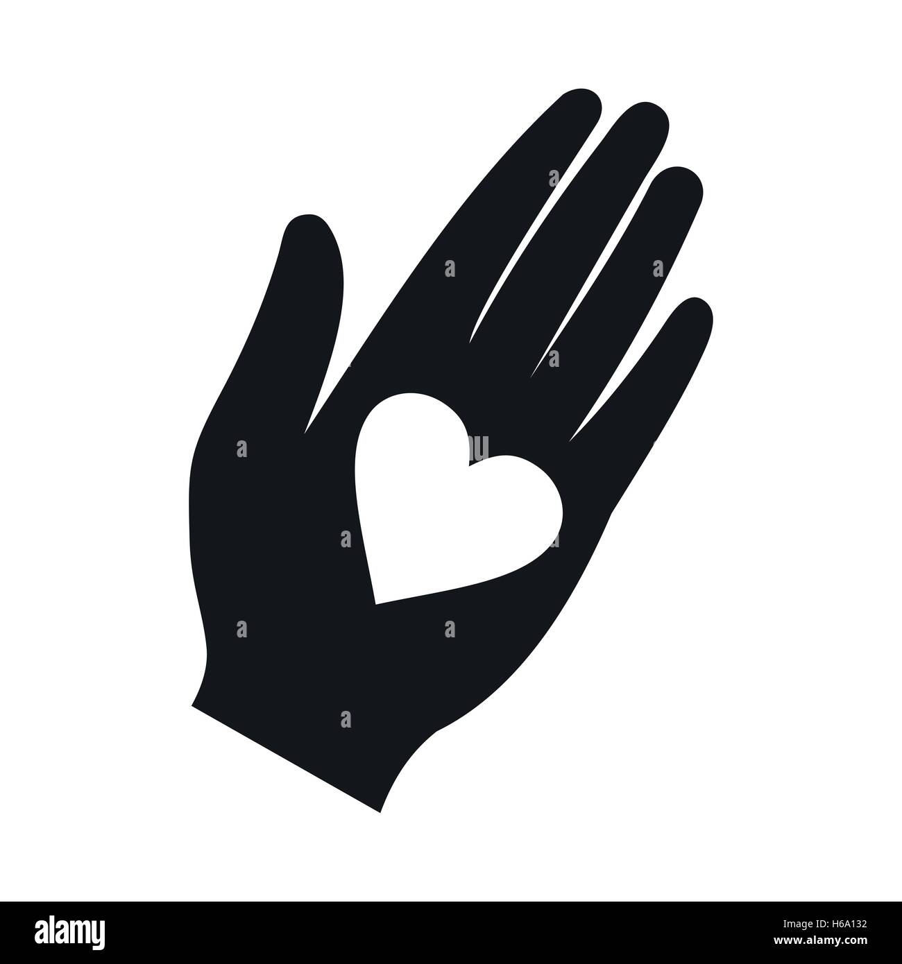 Heart in a hand black simple icon Stock Vector Image & Art - Alamy