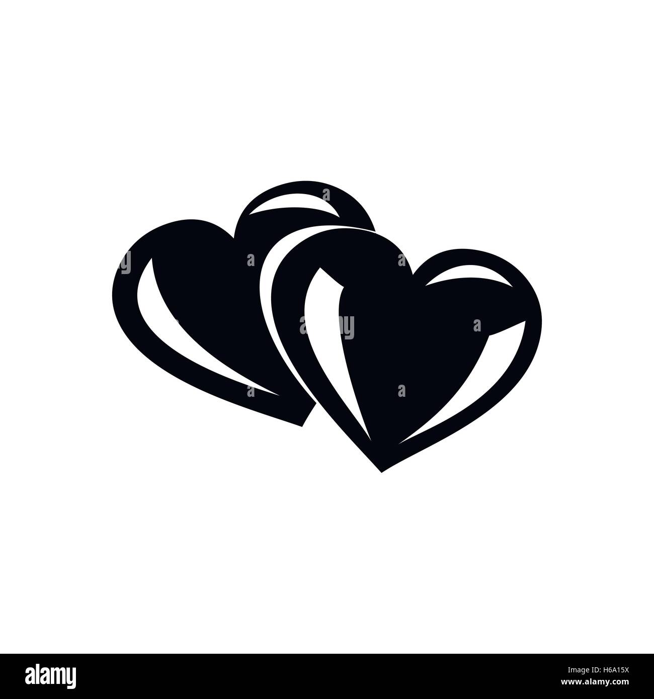 Two hearts simple icon Stock Vector Image & Art - Alamy