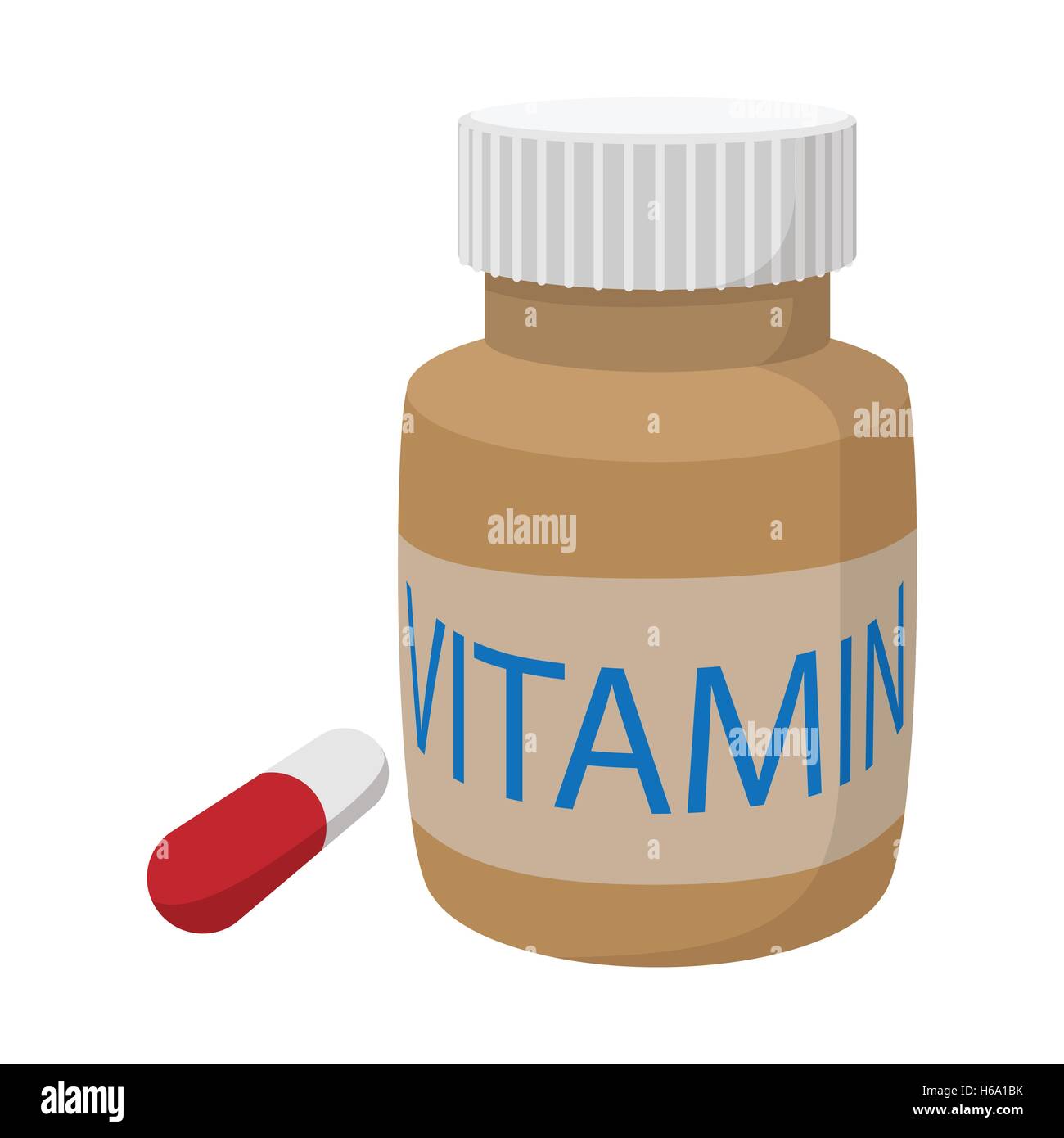 Vitamin capsules in tne bottle cartoon icon Stock Vector Image & Art