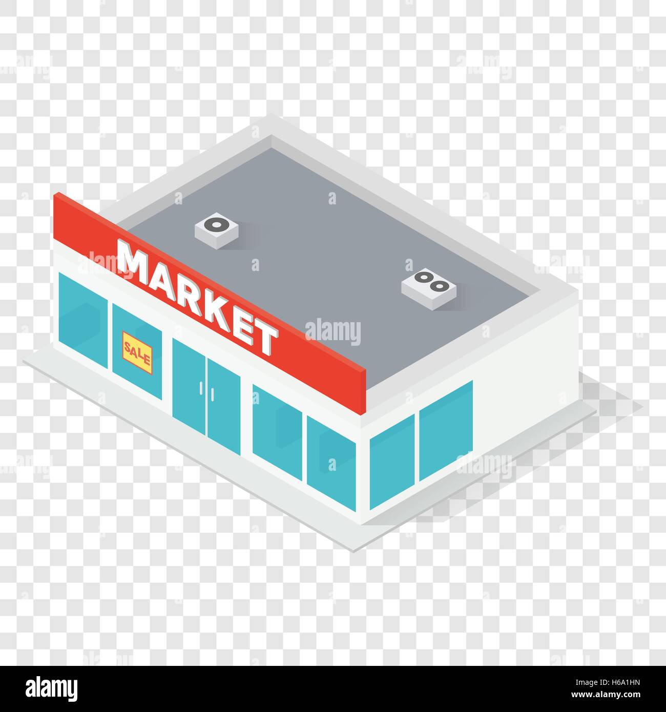 New isometric supermarket building Stock Vector Image & Art - Alamy