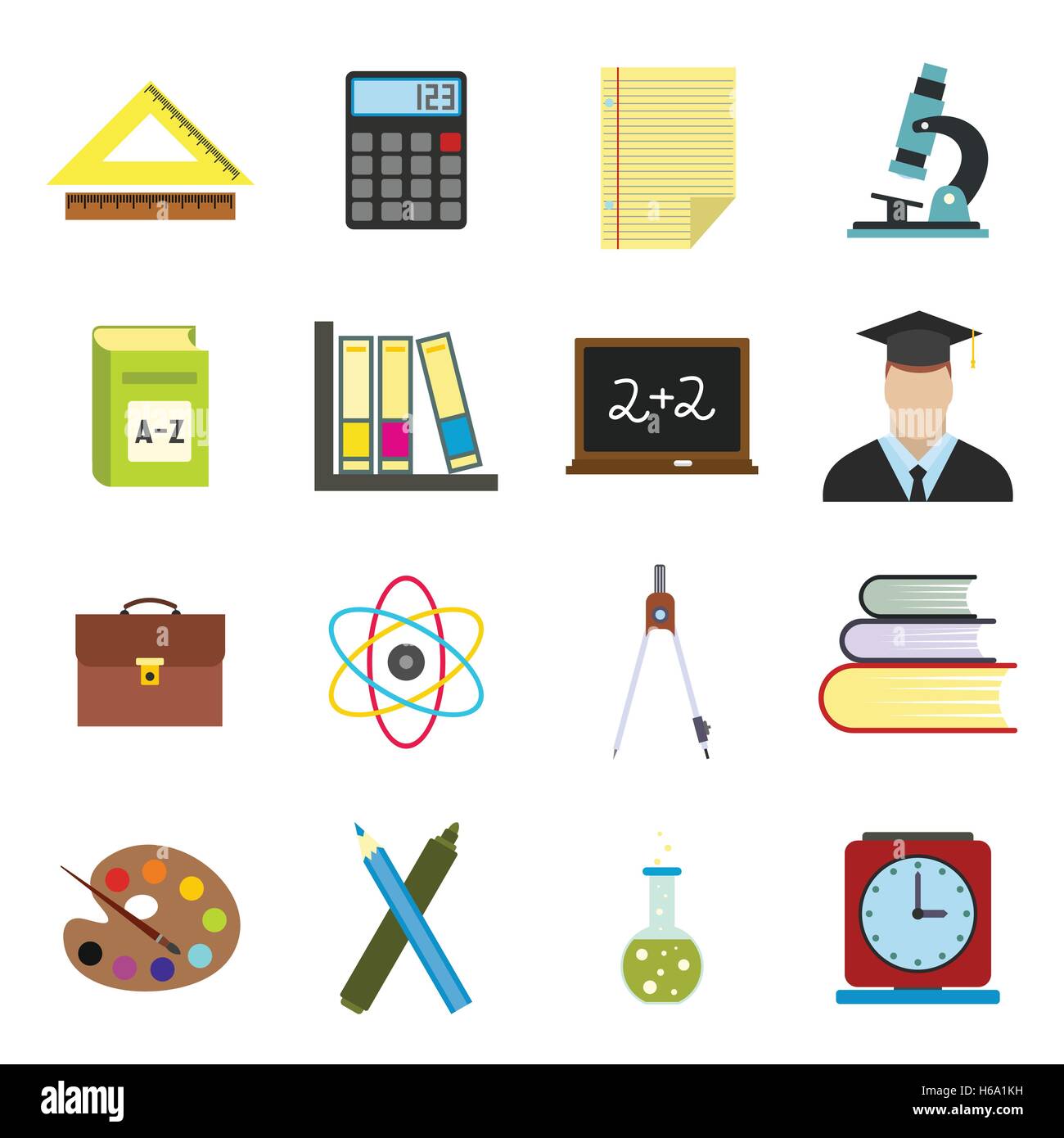 Education flat icons Stock Vector Image & Art - Alamy