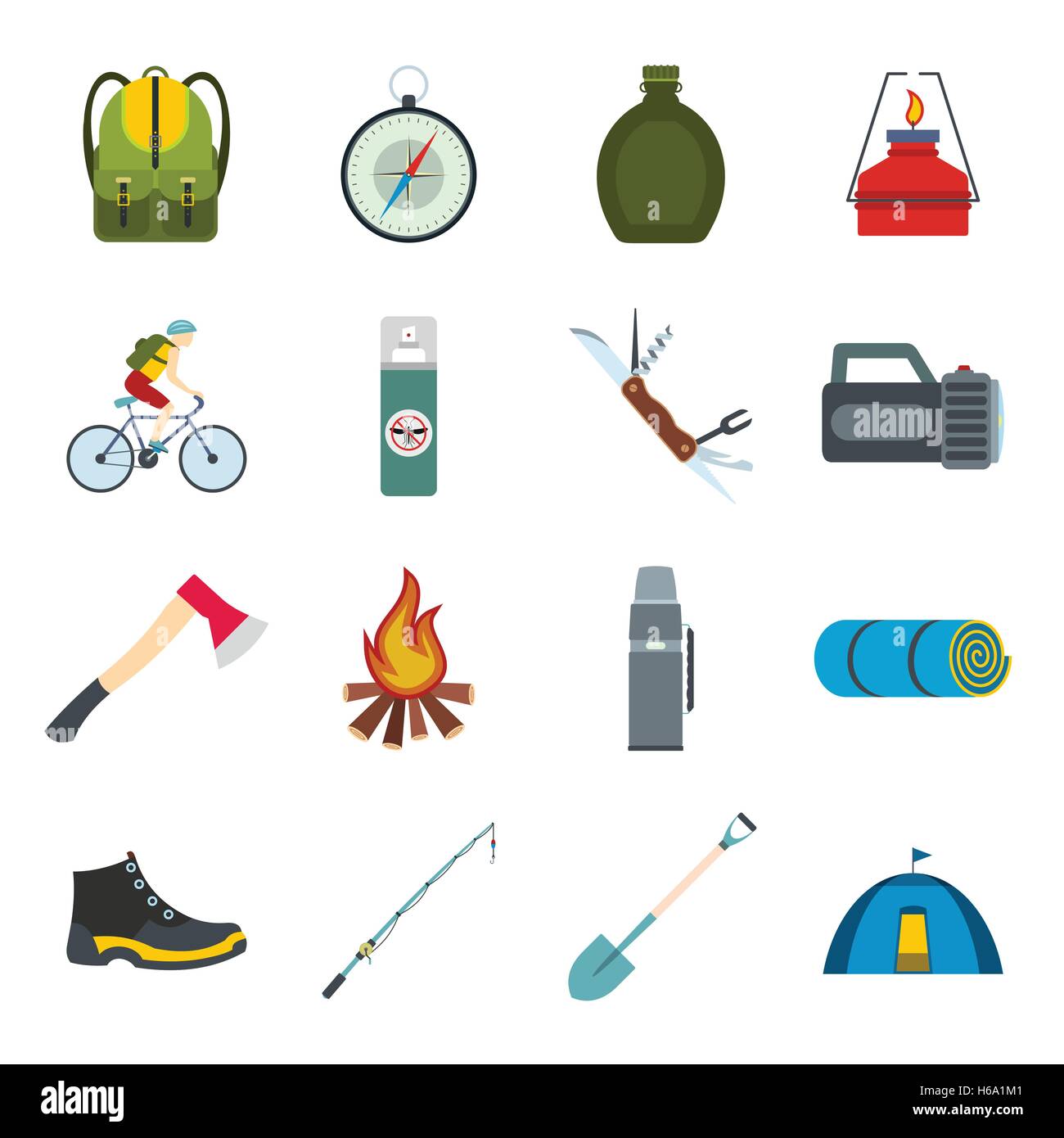 Camping flat icons Stock Vector Image & Art - Alamy