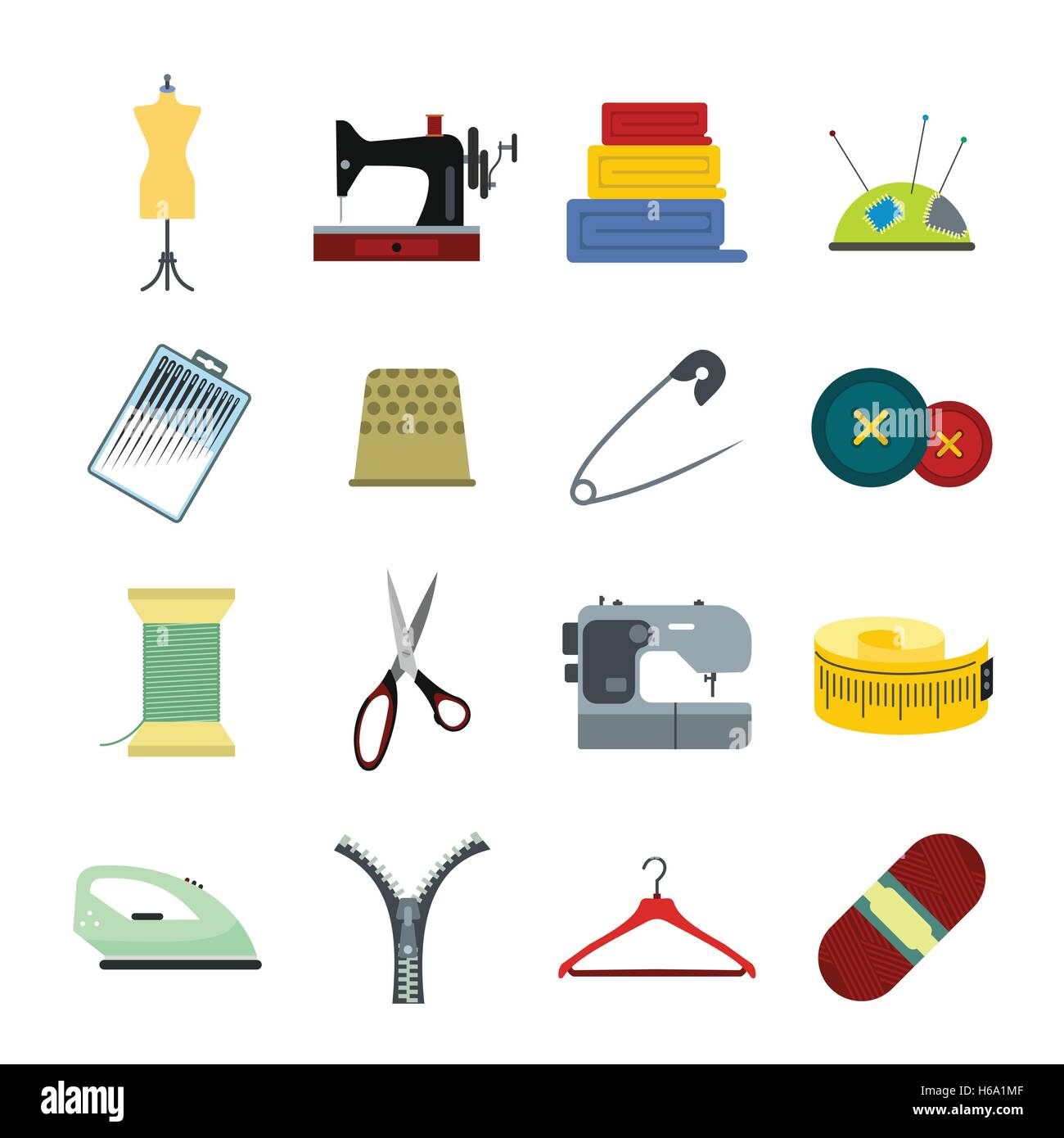 Sewing flat icon Stock Vector Image & Art - Alamy