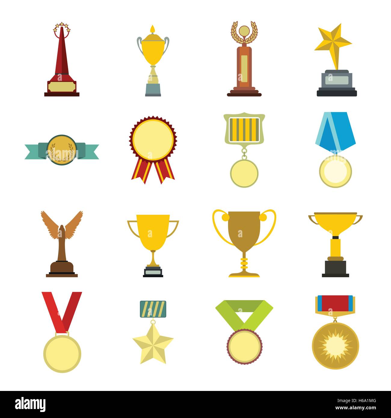Trophy and awards flat icons set Stock Vector Image & Art - Alamy