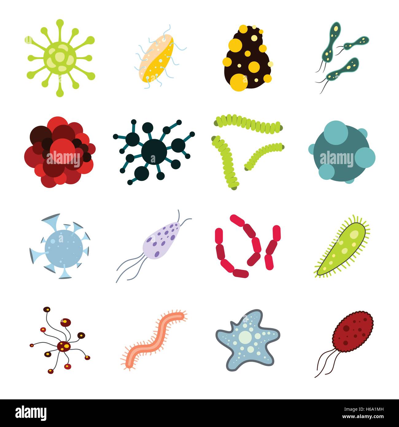 Virus flat icons set Stock Vector Image & Art - Alamy