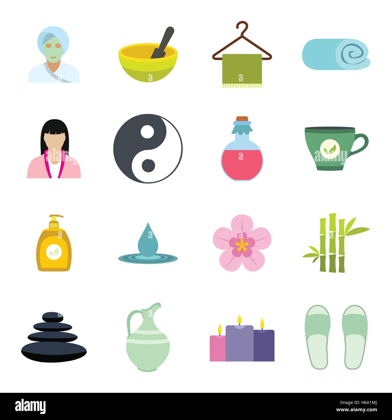 Spa flat icons set Stock Vector Image & Art - Alamy