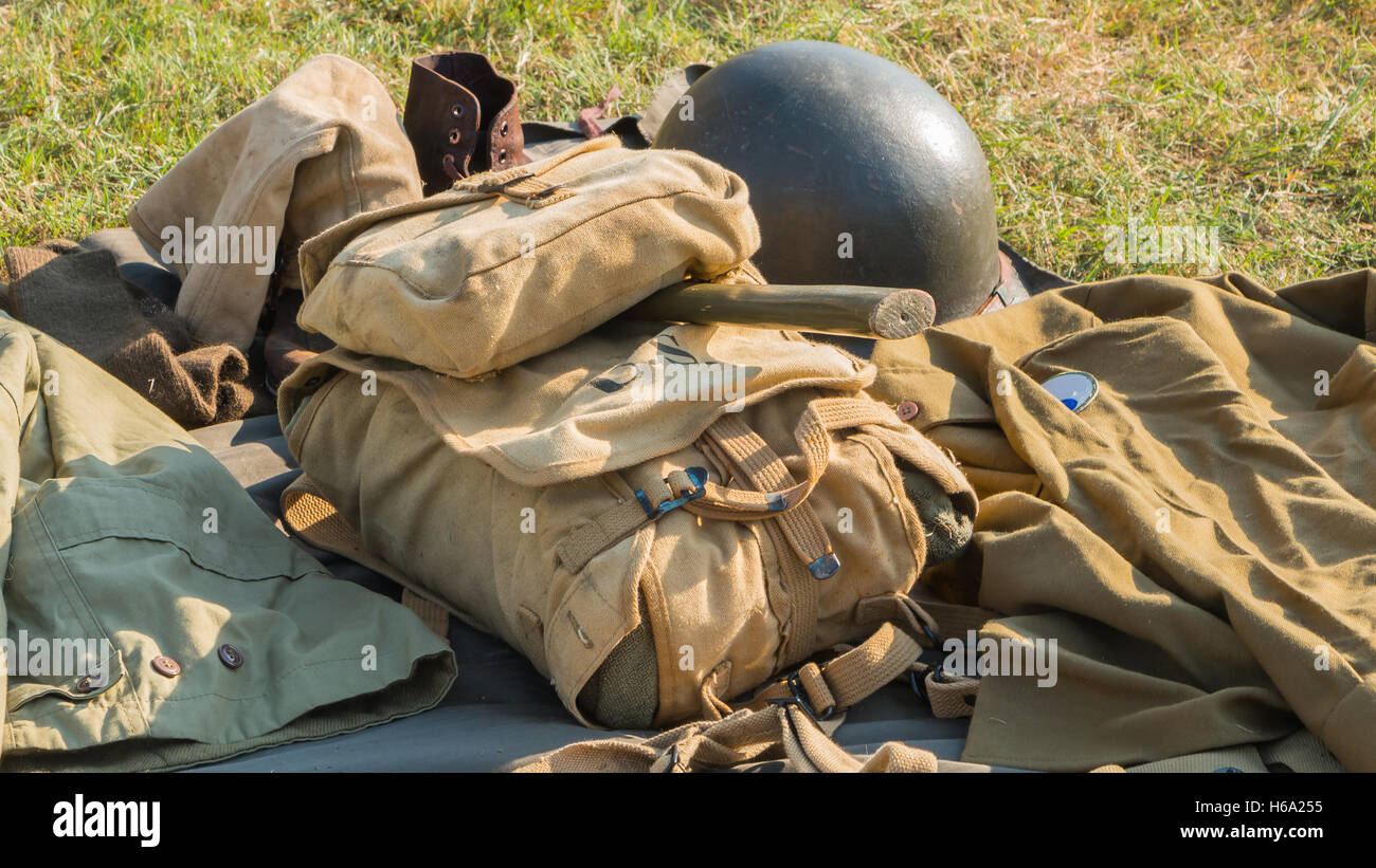 bag of the US military and its accessories Stock Photo Alamy