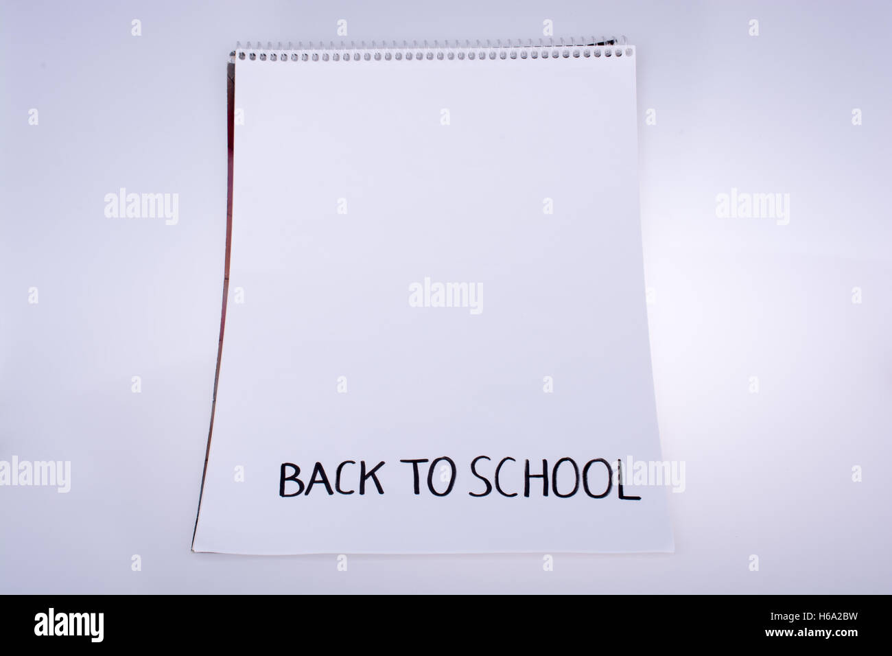 notebook and back to school title on a notebook Stock Photo - Alamy