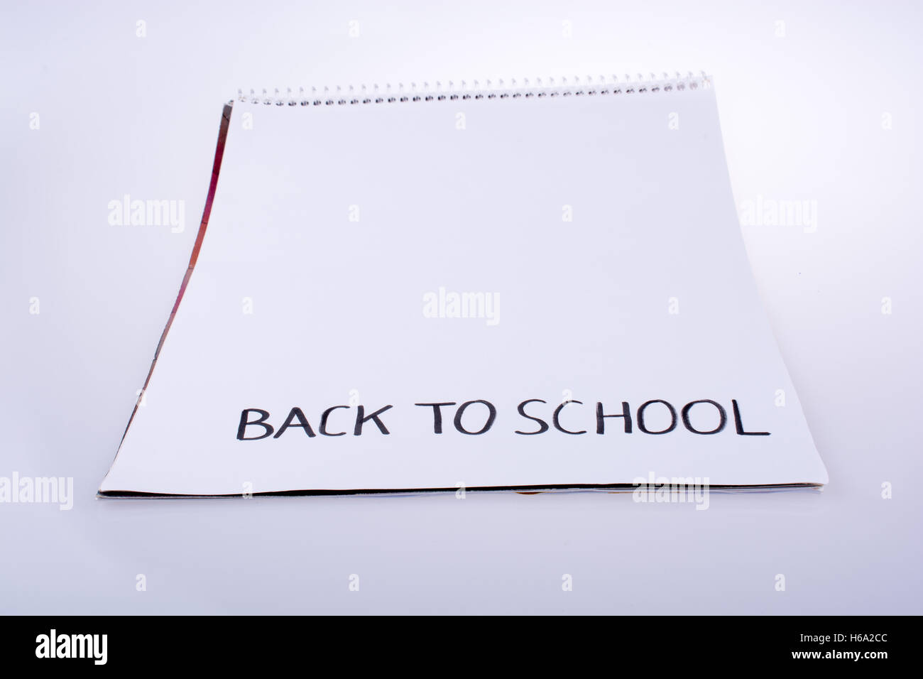 notebook and back to school title on a notebook Stock Photo - Alamy