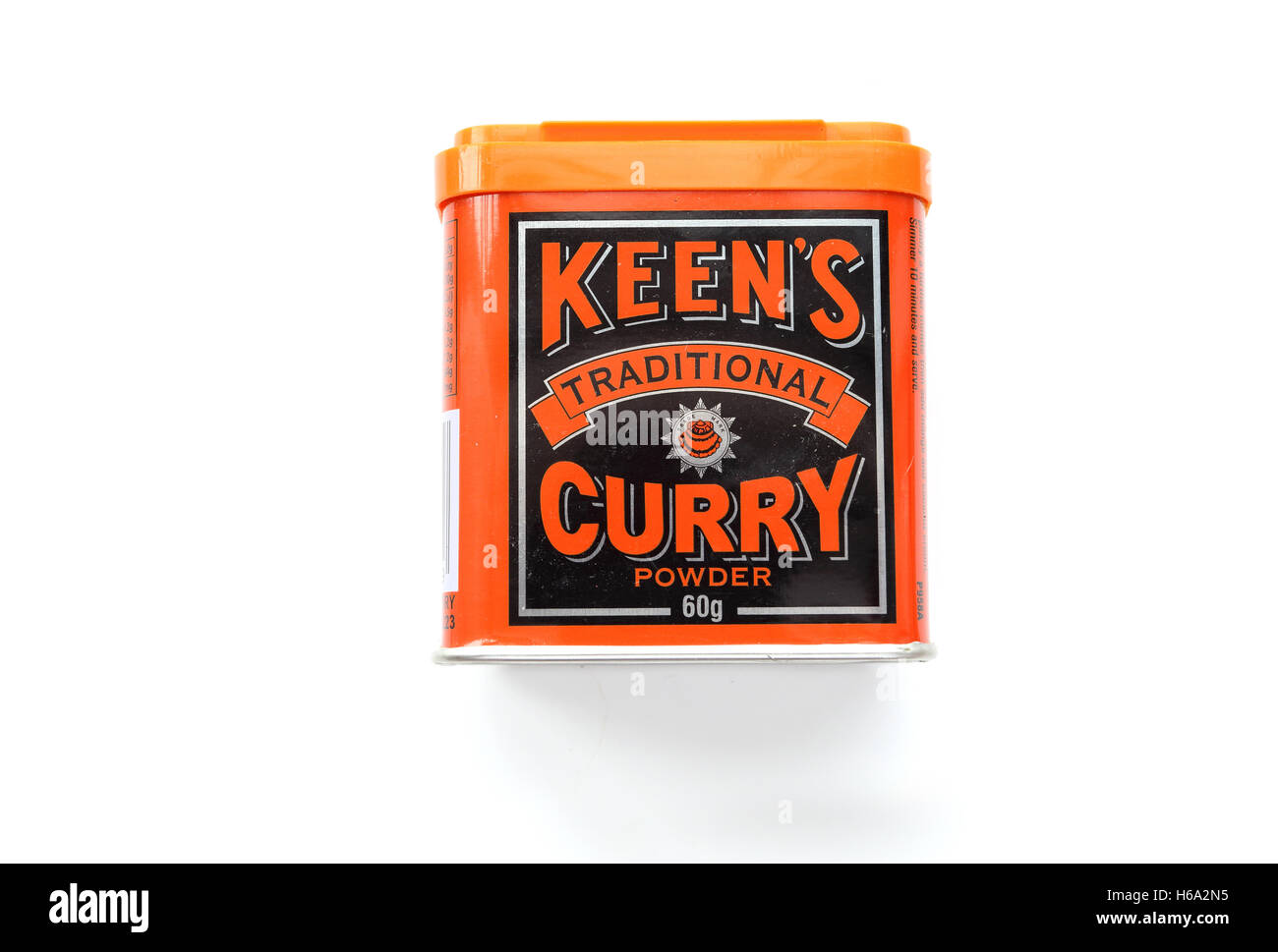 Keen's traditional curry powder isolated on white background Stock