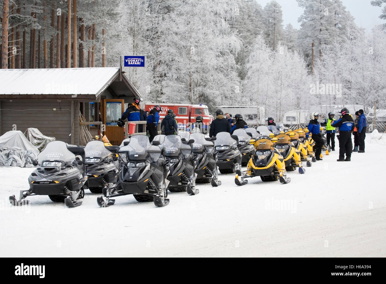 snowmobiles, Vuokatti Sotkamo Finland Stock Photo Alamy