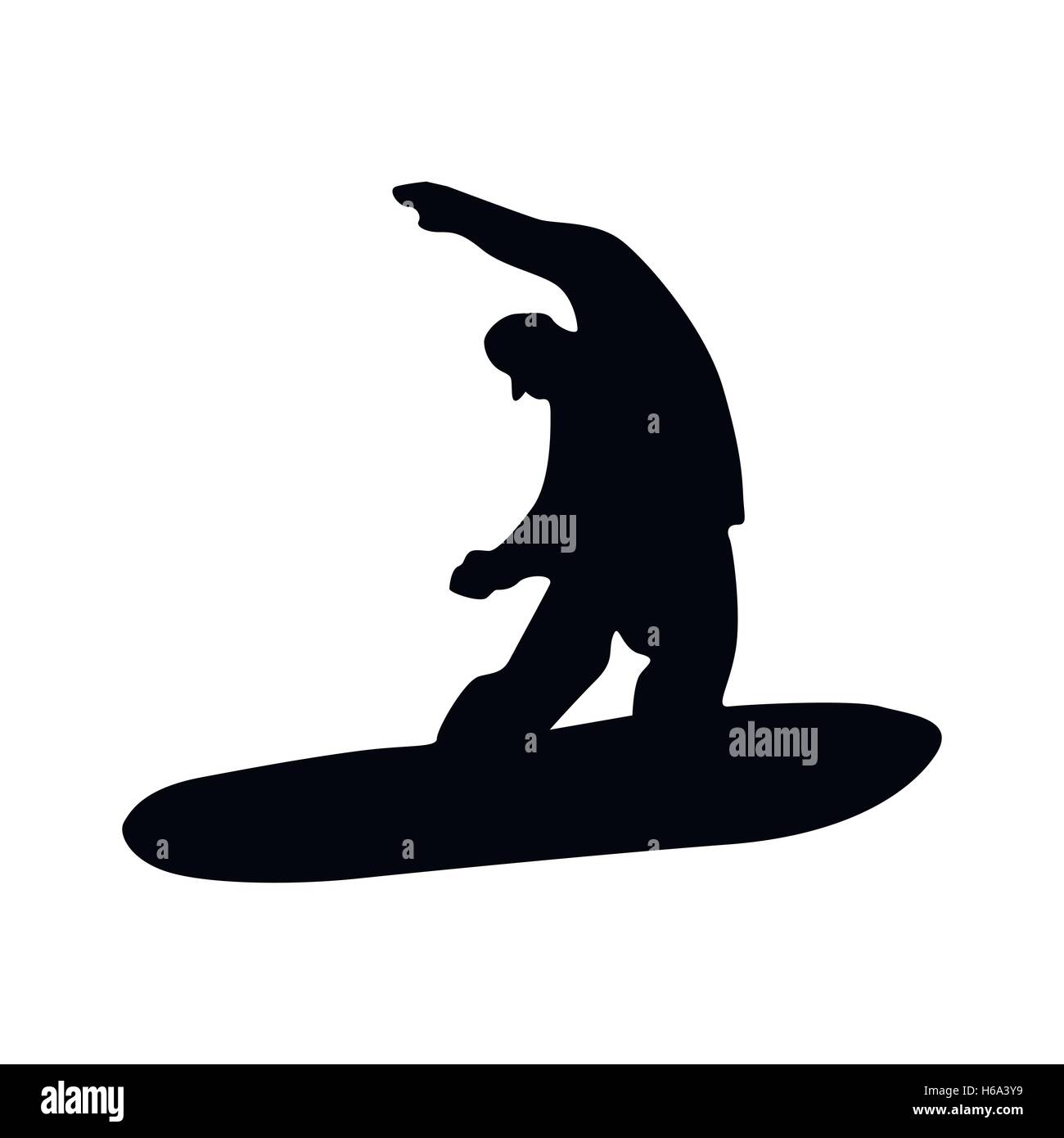 Snowboarder black silhouette Stock Vector Image & Art - Alamy