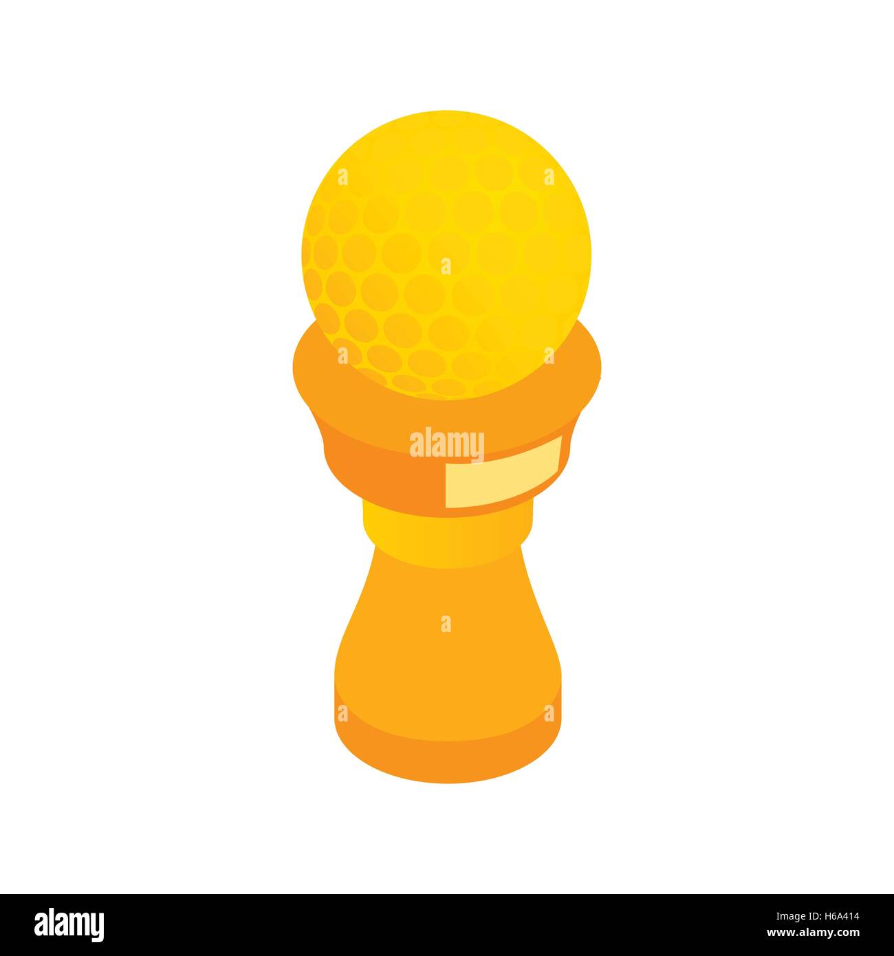 Golf ball on a yellow tee icon cartoon style Vector Image