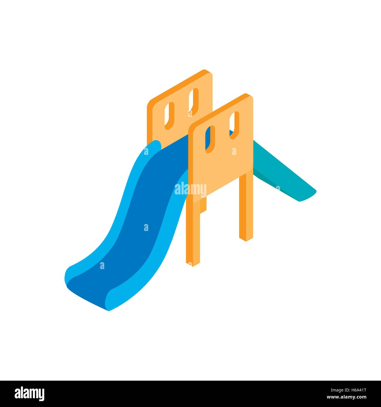Playground blue slide isometric 3d icon Stock Vector