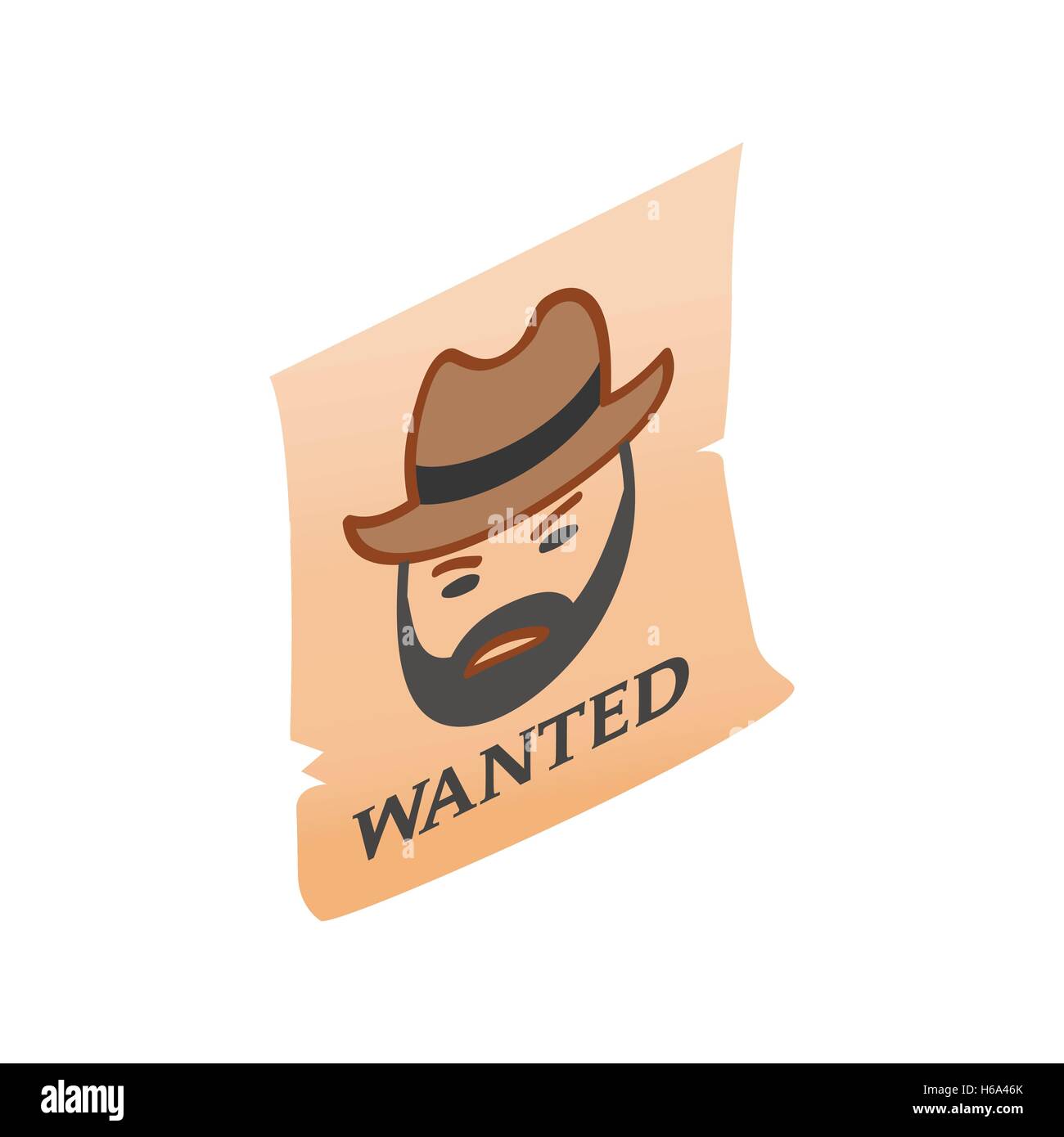 Vintage wanted poster isometric 3d icon Stock Vector