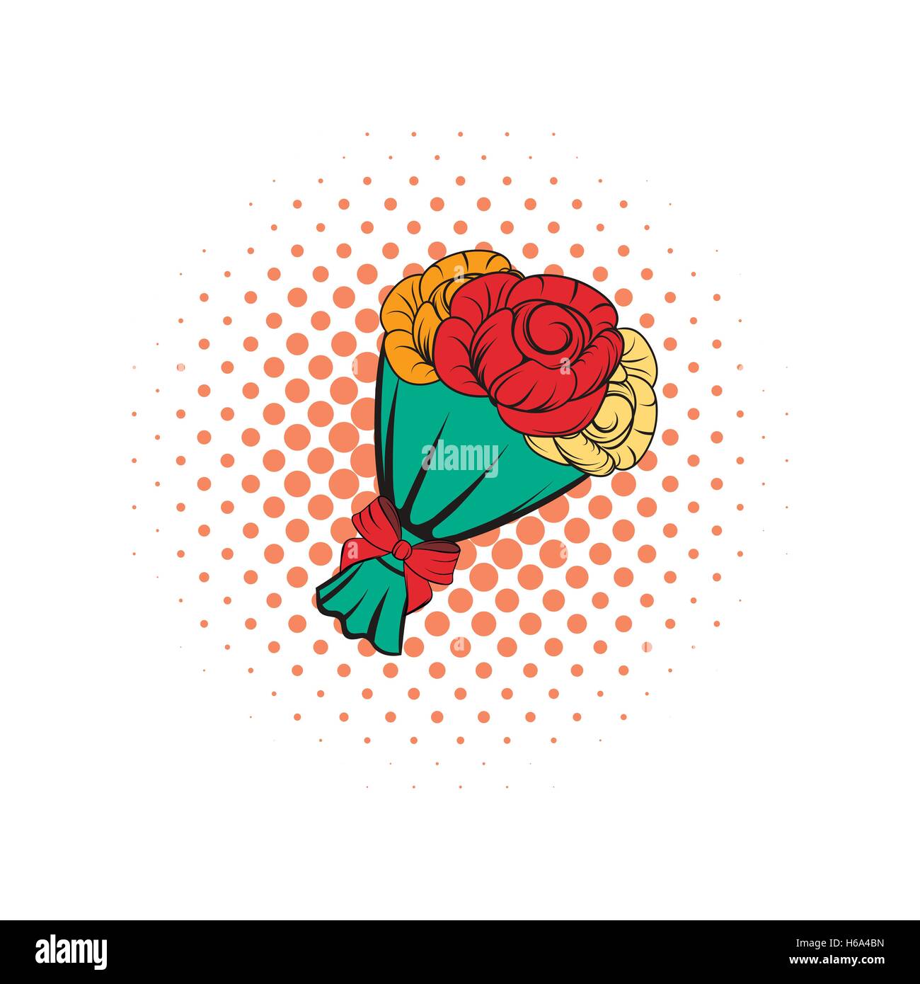 Red roses bouquet present Stock Vector Images - Alamy
