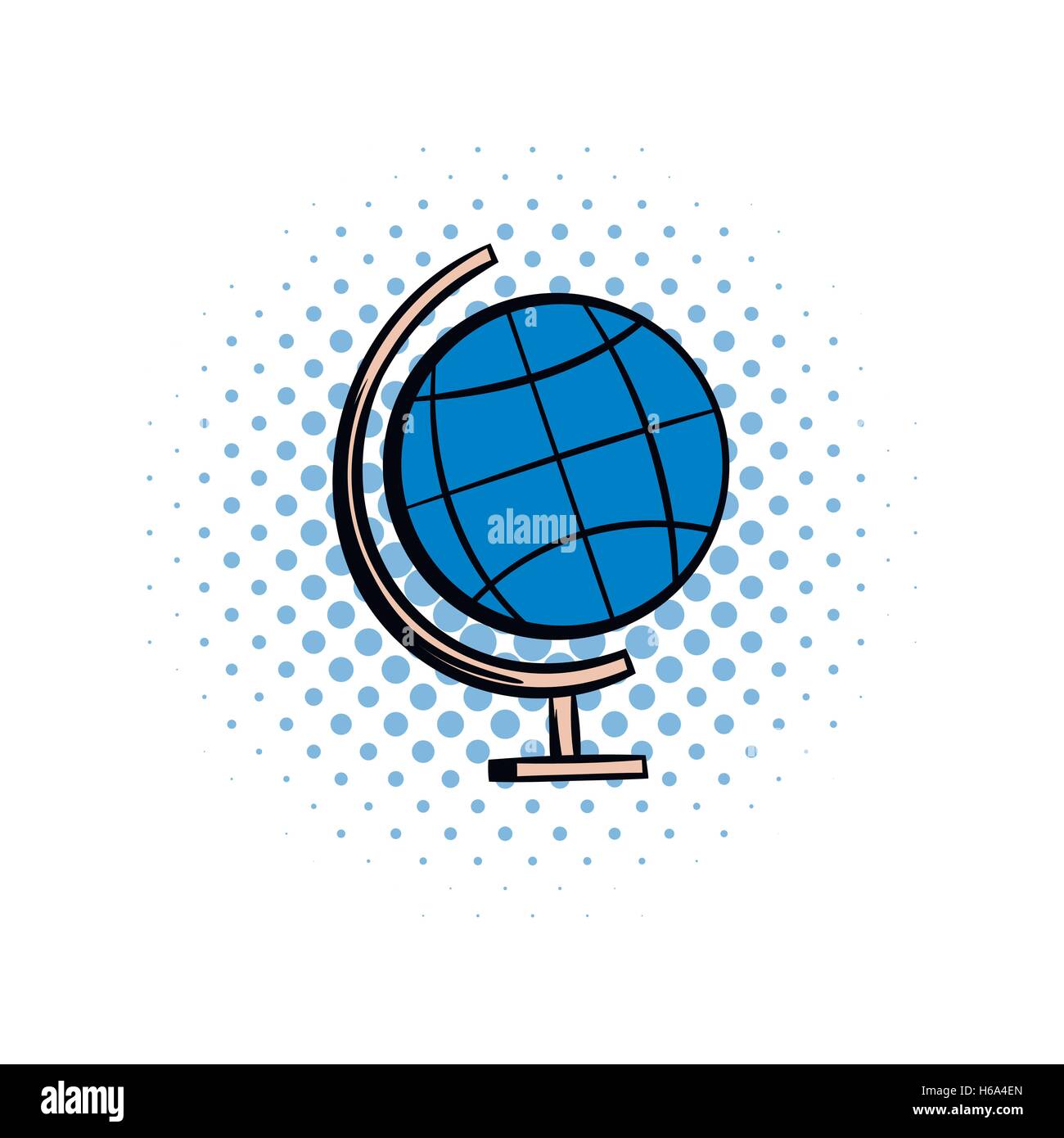 School geographical globe comics icon Stock Vector