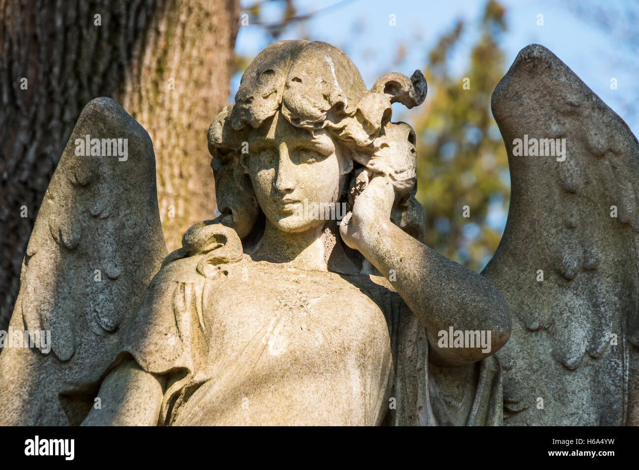 Cemetery - portrait of an angel Stock Photo