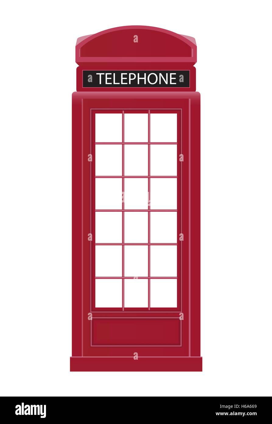 Red Telephone Box Icon Vector Illustration Stock Vector Image & Art - Alamy