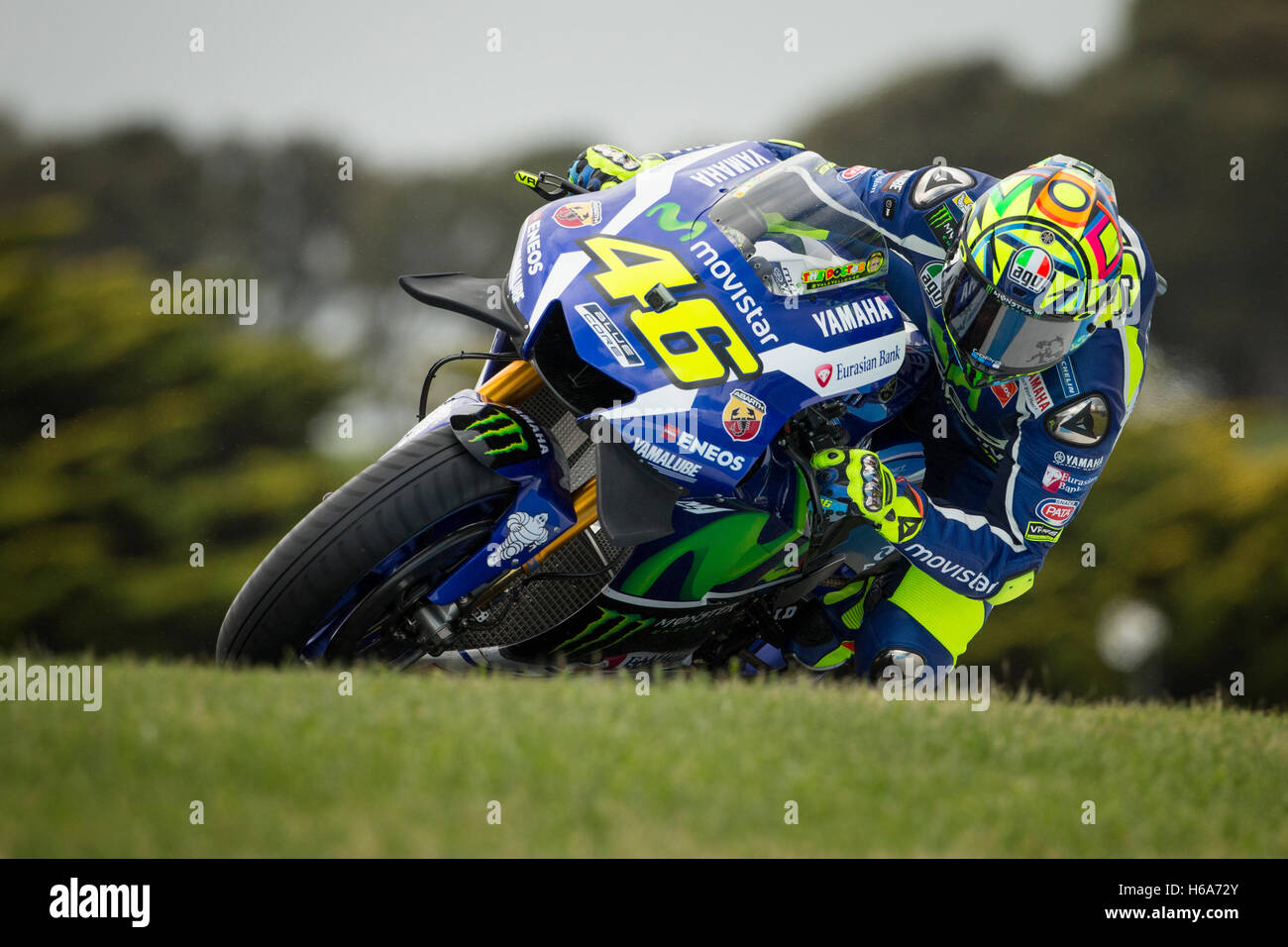 Valentino Rossi Movistar Yamaha Motogp Team Saturday 22 October 16 Phillip Island Australia Stock Photo Alamy