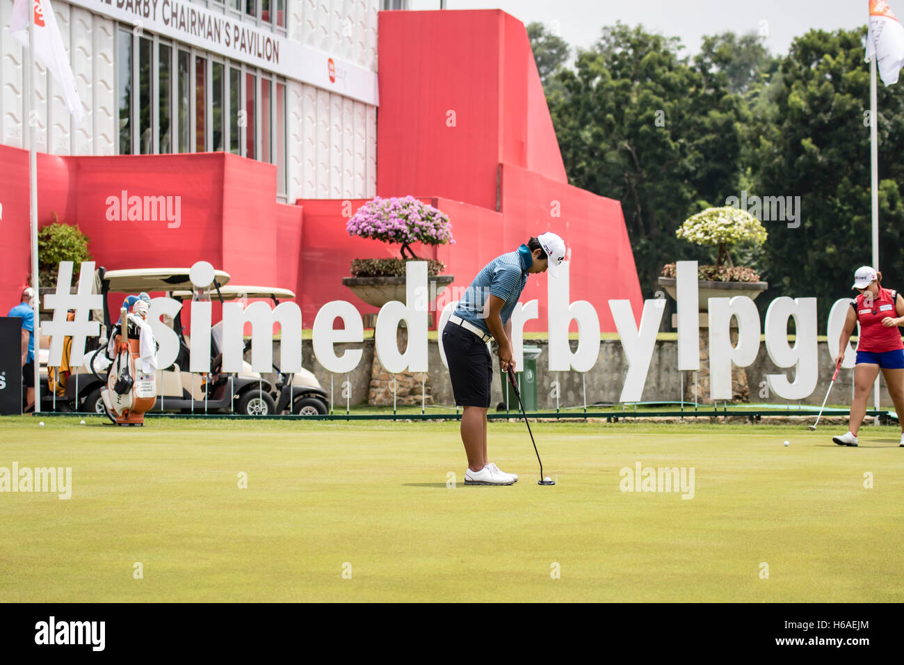 Kuala Lumpur, Malaysia. 26th Oct, 2016. LPGA golfers at practice green