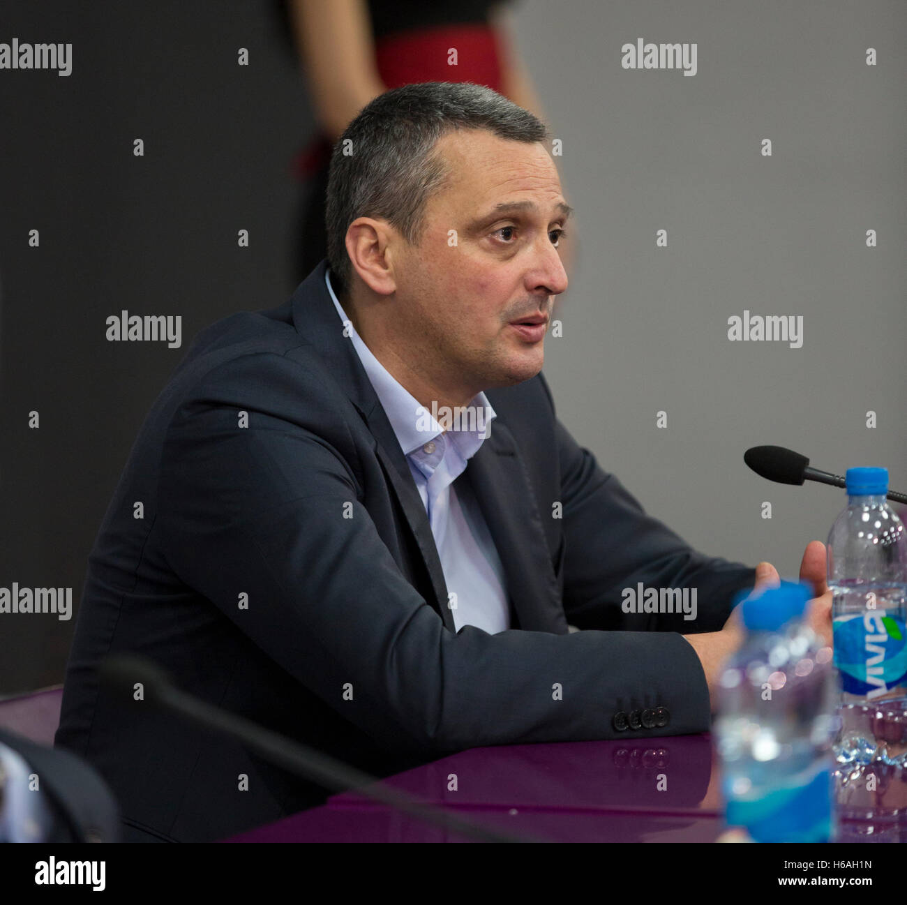BELGRADE, SERBIA - OCTOBER 26: head coach Dejan Radonjic during the 2016/2017 Turkish Airlines EuroLeague Stock Photo