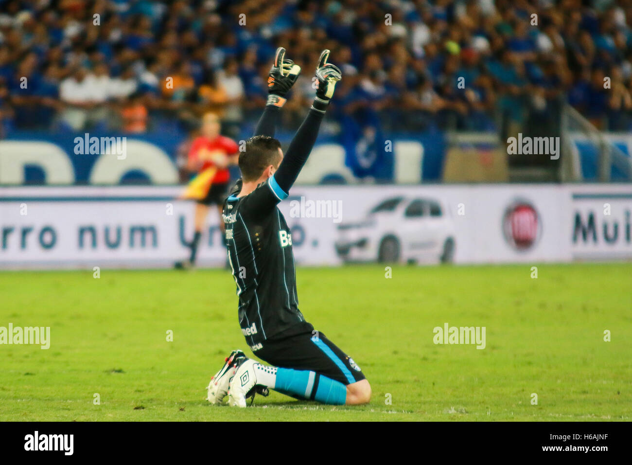 Belo Horizonte, Brazil. 26th Oct, 2016. Marcelo Grohe celebrates the country&#3first SoroSorority goal for Cruzeiro x Gremio match valid for the semifinals of Brazil Cup, played at the Ese Estadio Mineirao, Belo Horizonte, MG. Credit:  Dudu Macedo/FotoArena/Alamy Live News Stock Photo