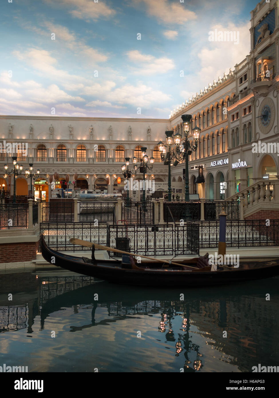 The canal inside The Venetian Stock Photo