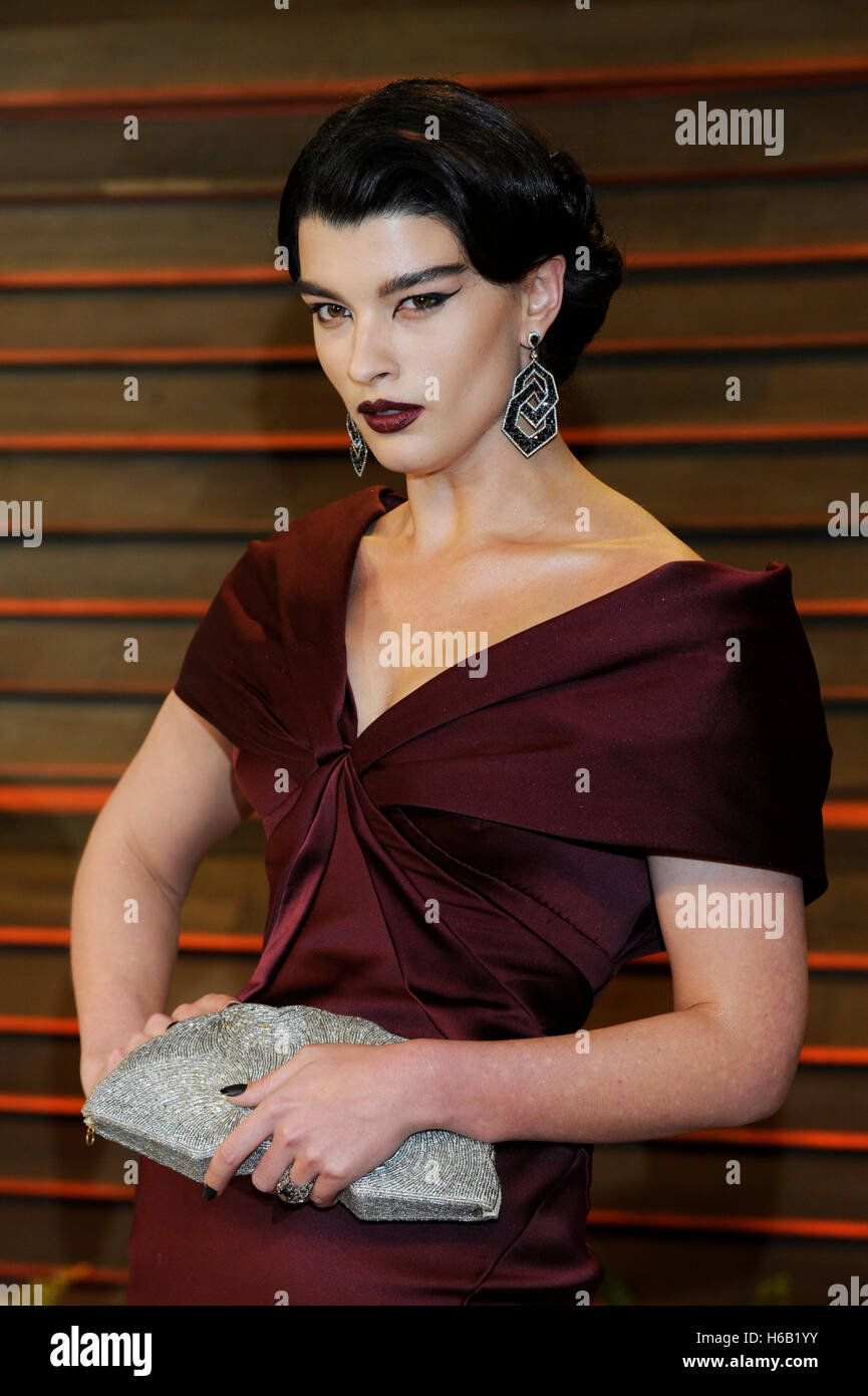 Actress Crystal Renn attends the 2014 Vanity Fair Oscar Party on March 2, 2014 in West Hollywood, California. Stock Photo